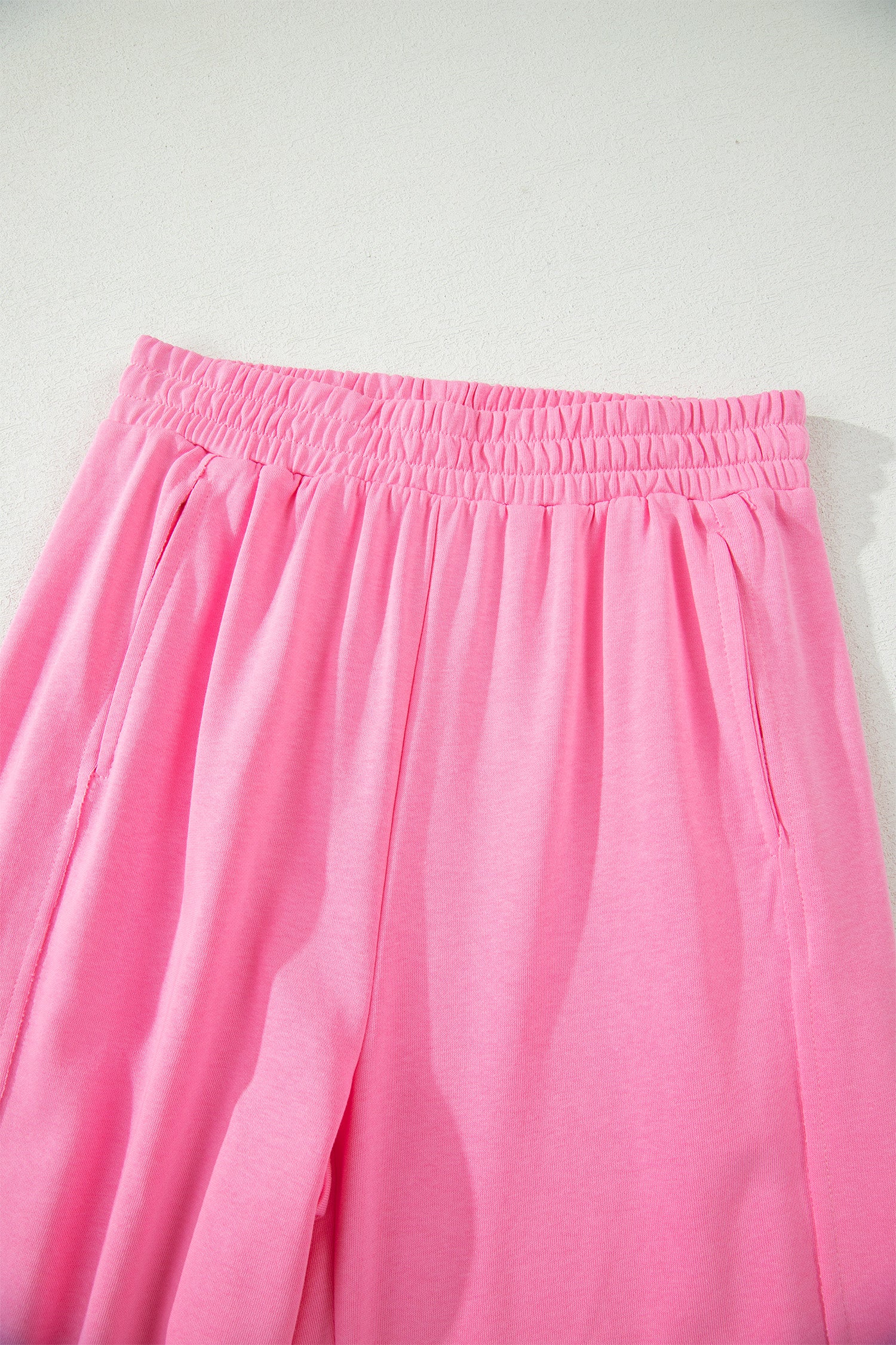 Sachet Pink Solid Cover Oversize Tee Pocketed Casual Pants 2pcs Outfit-Two Piece Sets/Pant Sets-[Adult]-[Female]-2022 Online Blue Zone Planet