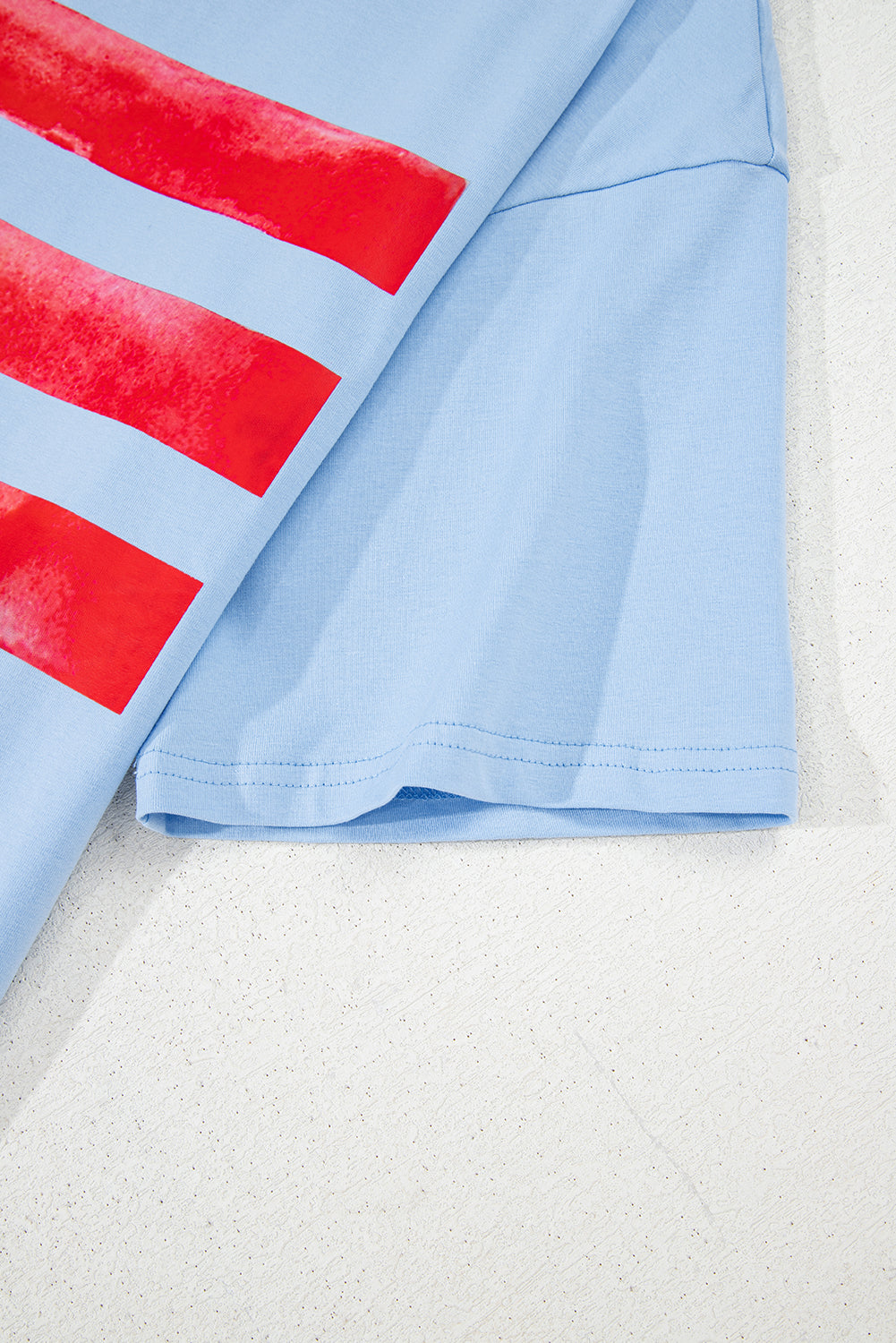 Myosotis Flag Bow Graphic Crewneck Tee-Tops/Tops & Tees-[Adult]-[Female]-2022 Online Blue Zone Planet