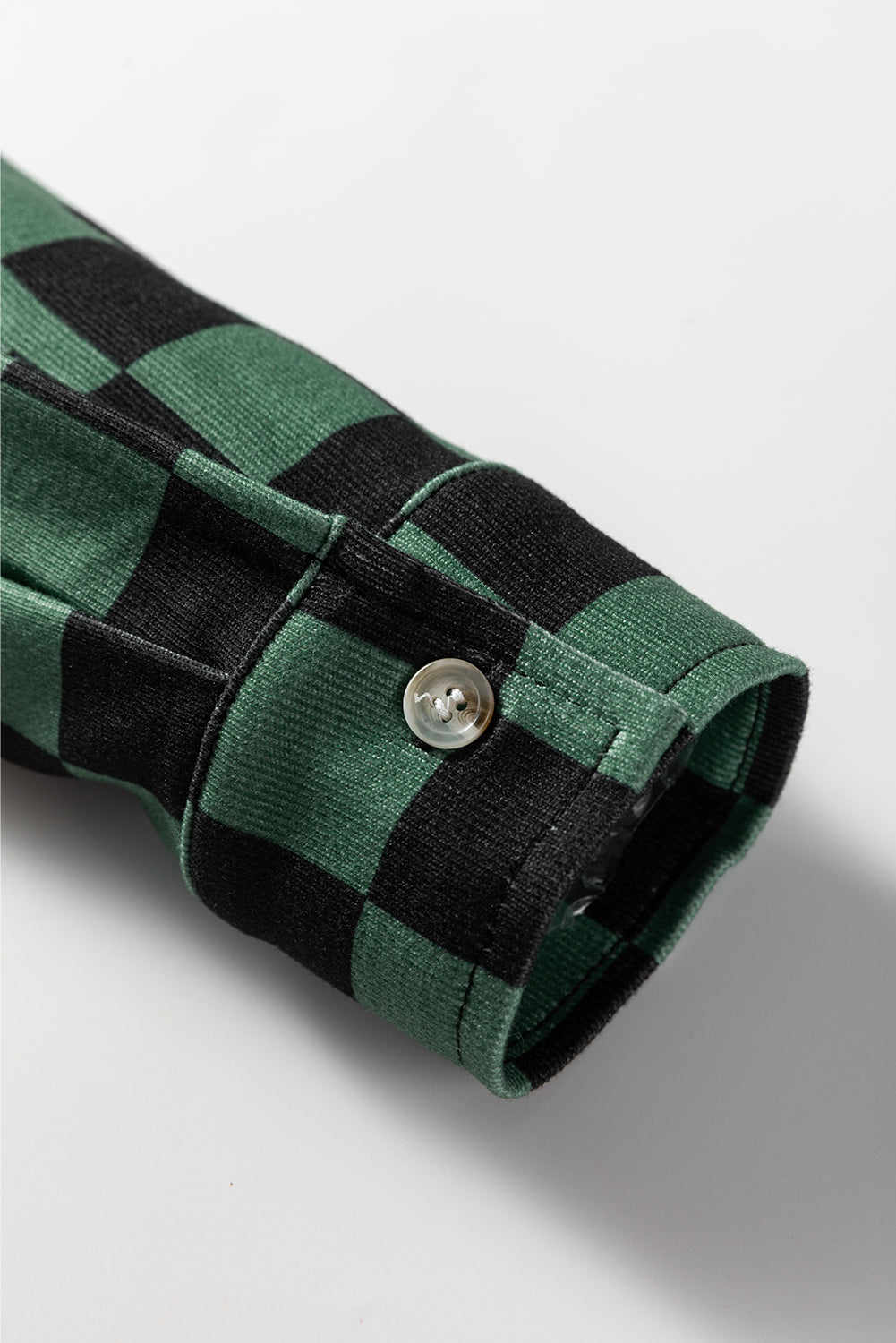 Green Checkerboard Flap Pocket Button Front Shacket-Outerwear/Plaid Shackets-[Adult]-[Female]-2022 Online Blue Zone Planet