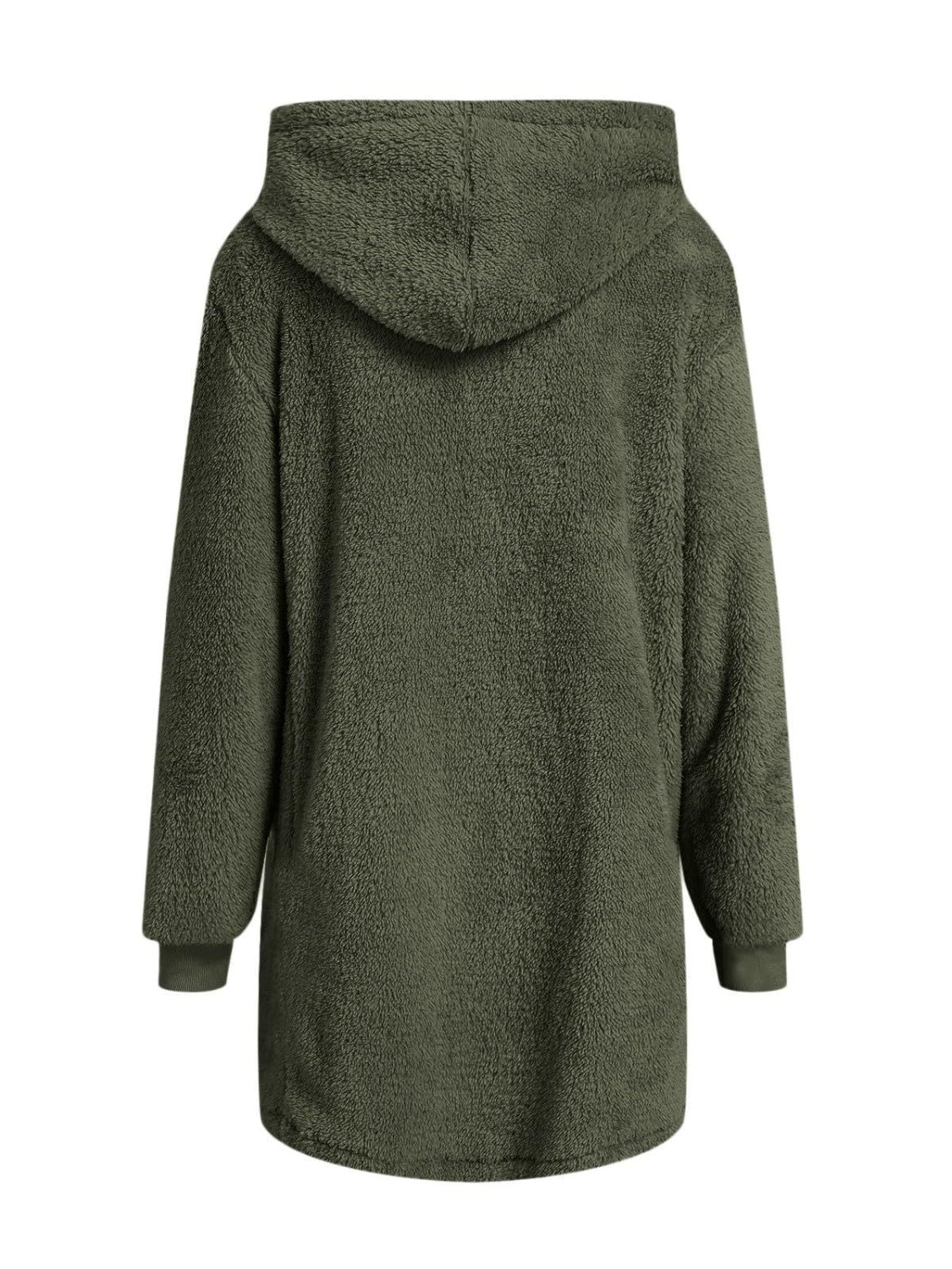 Fuzzy Pocketed Zip Up Long Sleeve Hooded Jacket-TOPS / DRESSES-[Adult]-[Female]-2022 Online Blue Zone Planet