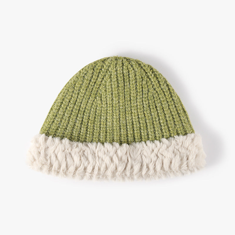 Fuzzy Hem Knit Hat-BEANIES-[Adult]-[Female]-Lime-One Size-2022 Online Blue Zone Planet