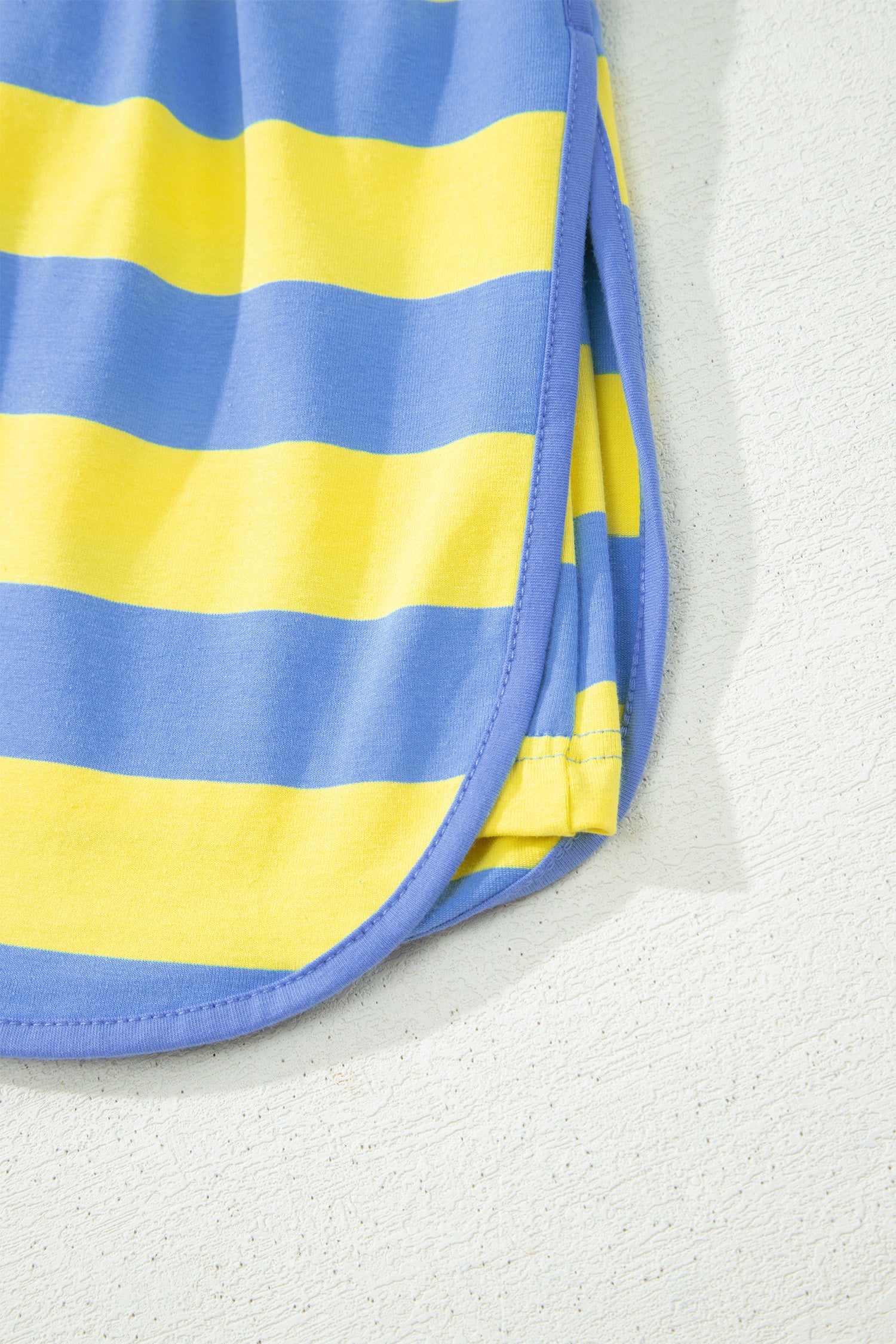 Yellow Stripe Dolman Tee Drawstring Skort Athletic 2pcs Set-Two Piece Sets/Short Sets-[Adult]-[Female]-2022 Online Blue Zone Planet
