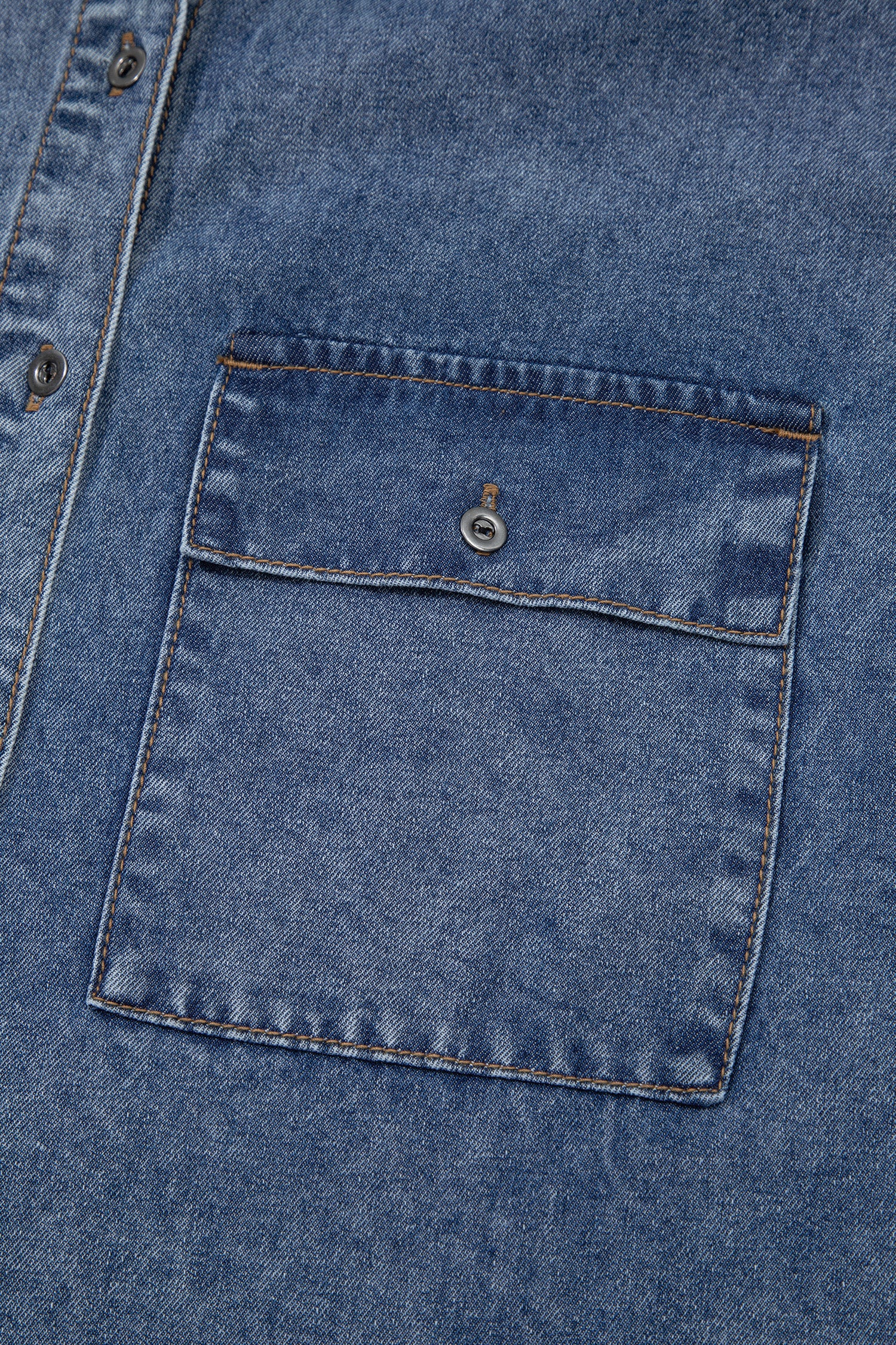 Ashleigh Blue Button Flap Pocket Cuffed Short Sleeve Denim Shirt-Tops/Blouses & Shirts-[Adult]-[Female]-2022 Online Blue Zone Planet