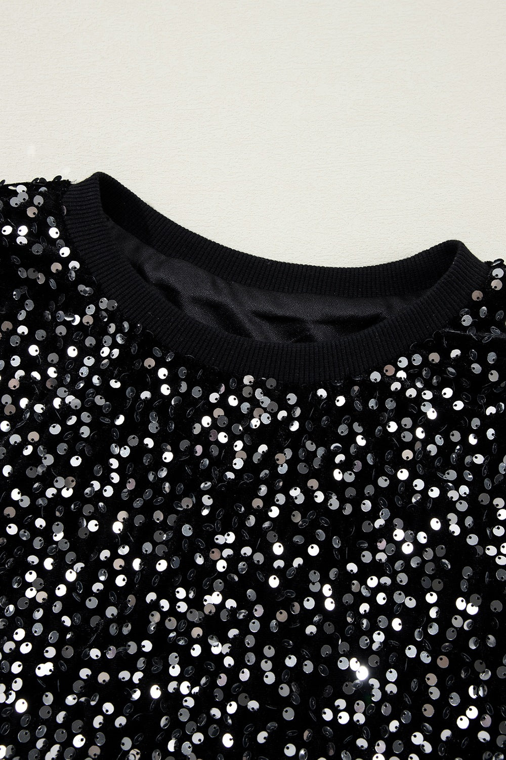 Sequin Round Neck Long Sleeve Blouse-TOPS / DRESSES-[Adult]-[Female]-2022 Online Blue Zone Planet