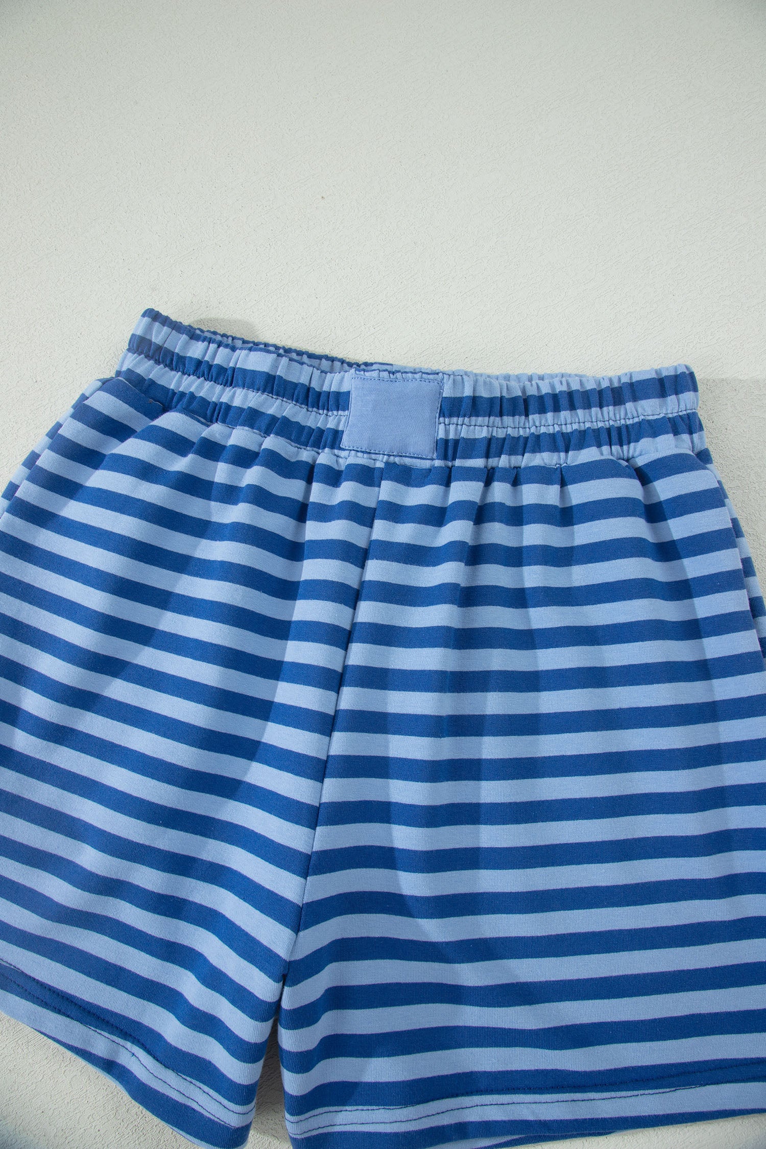 Green Stripe Striped Ribbed Cotton Two-Piece Pant Set with Chest Patch Detail-Two Piece Sets/Short Sets-[Adult]-[Female]-2022 Online Blue Zone Planet
