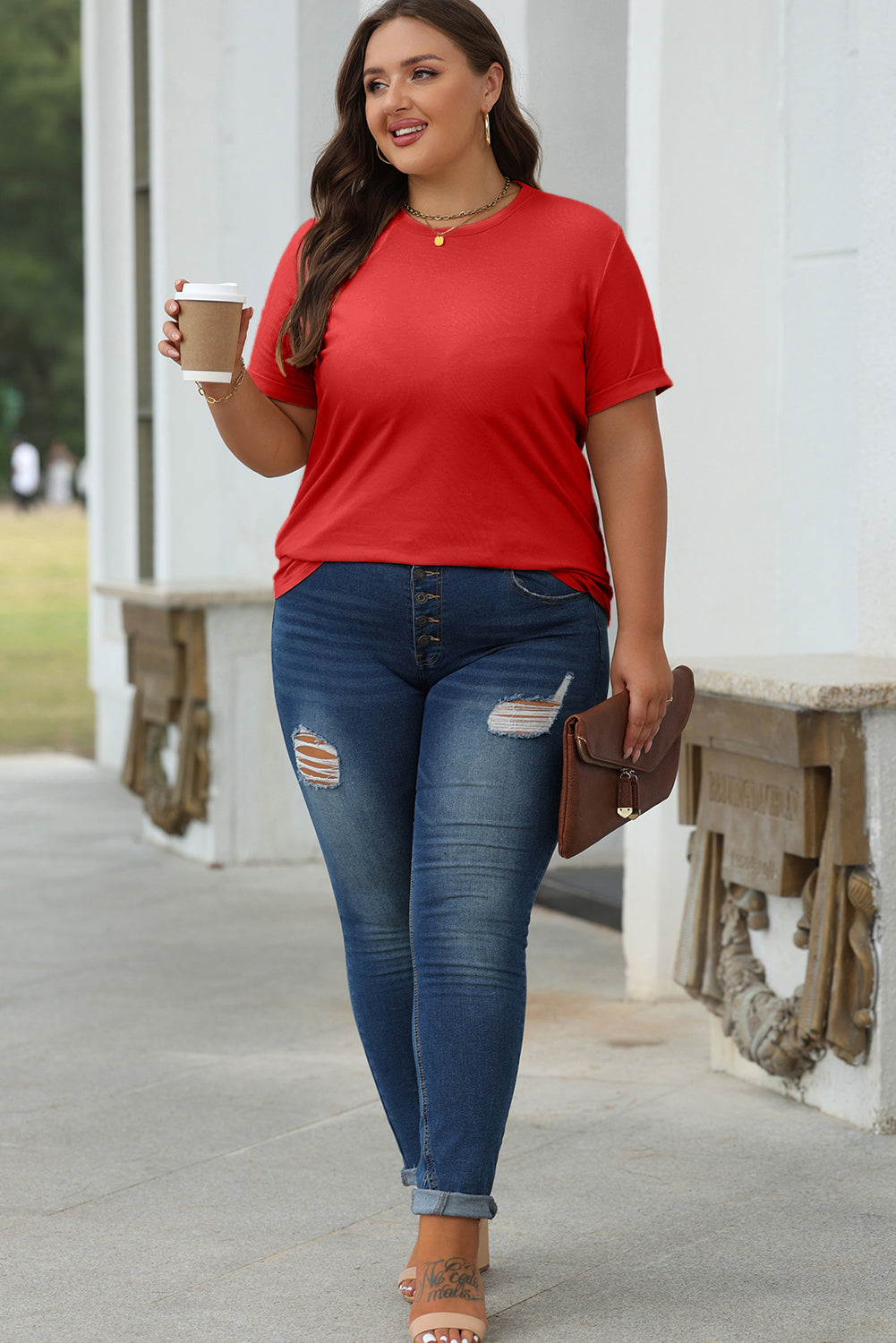 Bright Green Casual Plain Crew Neck Tee-Tops/Tops & Tees-[Adult]-[Female]-2022 Online Blue Zone Planet