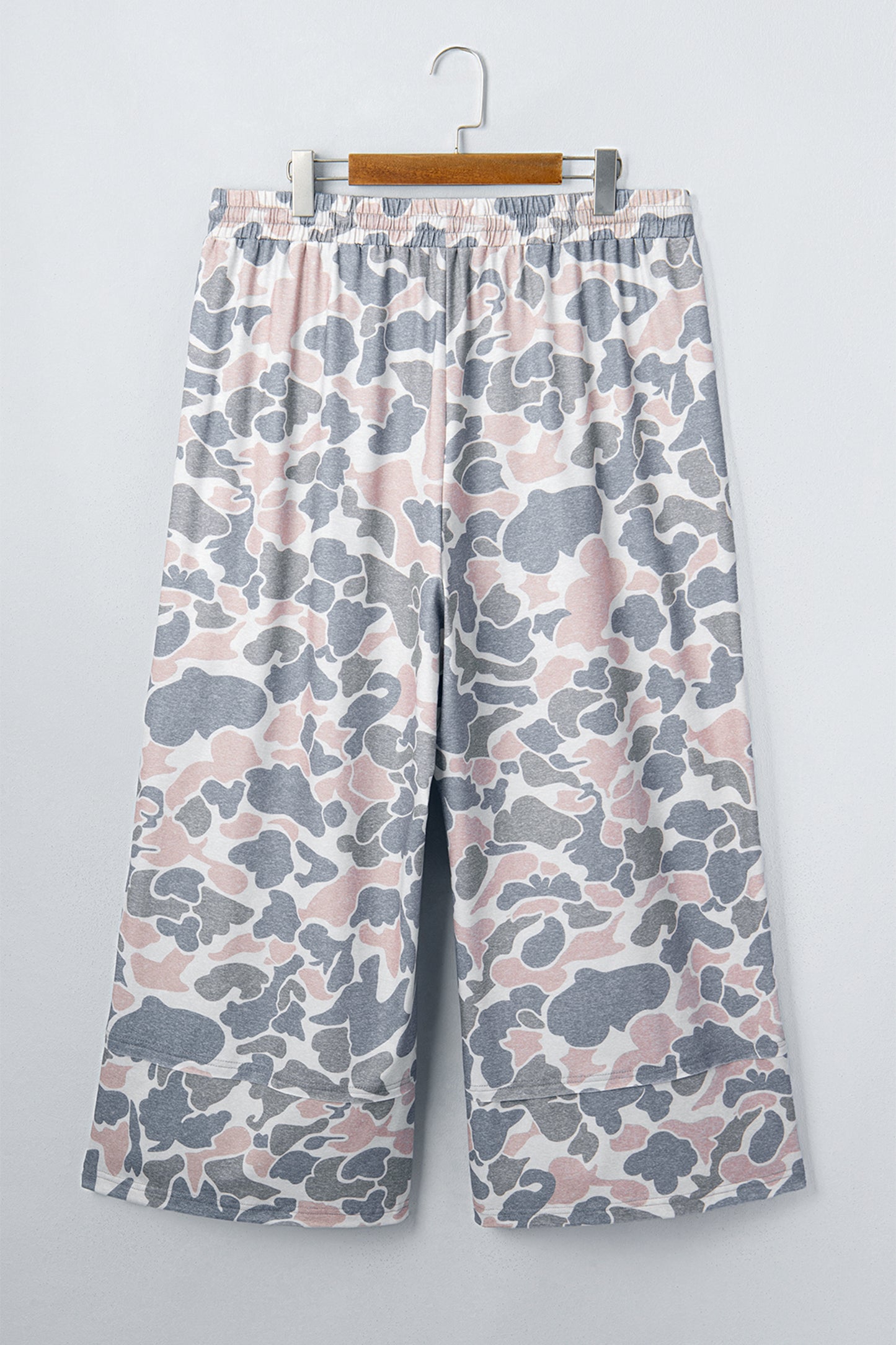 Khaki Camouflage Print Patch Pockets Ankle-Length Plus Size Pants-Plus Size/Plus Size Bottoms-[Adult]-[Female]-2022 Online Blue Zone Planet