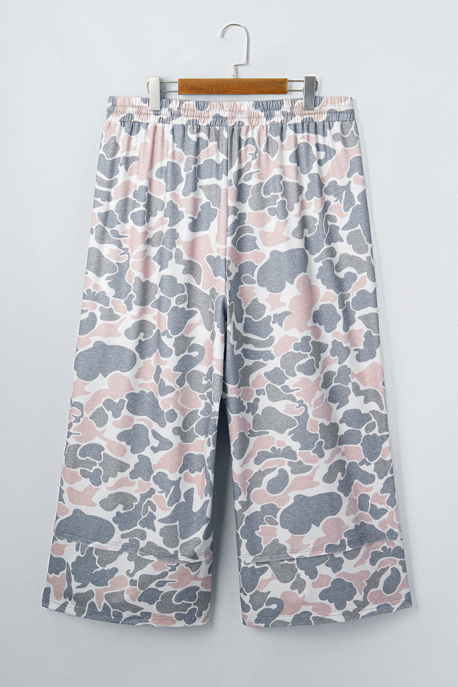 Khaki Camouflage Print Patch Pockets Ankle-Length Plus Size Pants-Plus Size/Plus Size Bottoms-[Adult]-[Female]-2022 Online Blue Zone Planet