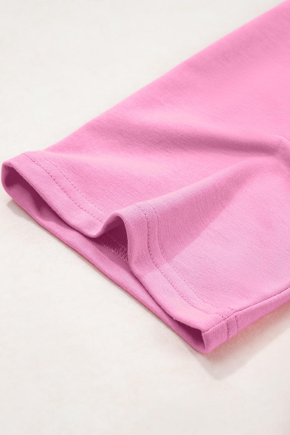 Bonbon Solid Loose V Neck Half Sleeve Tee and Shorts-Two Piece Sets/Short Sets-[Adult]-[Female]-2022 Online Blue Zone Planet