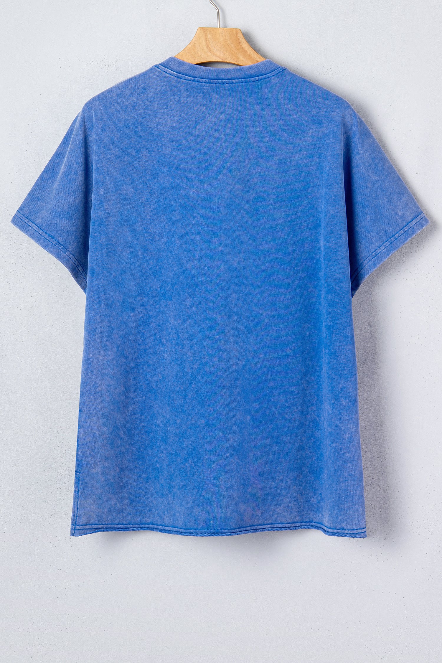 White Patriot Star Patched Notched Neck Mineral Washed Tee-Tops/Tops & Tees-[Adult]-[Female]-2022 Online Blue Zone Planet