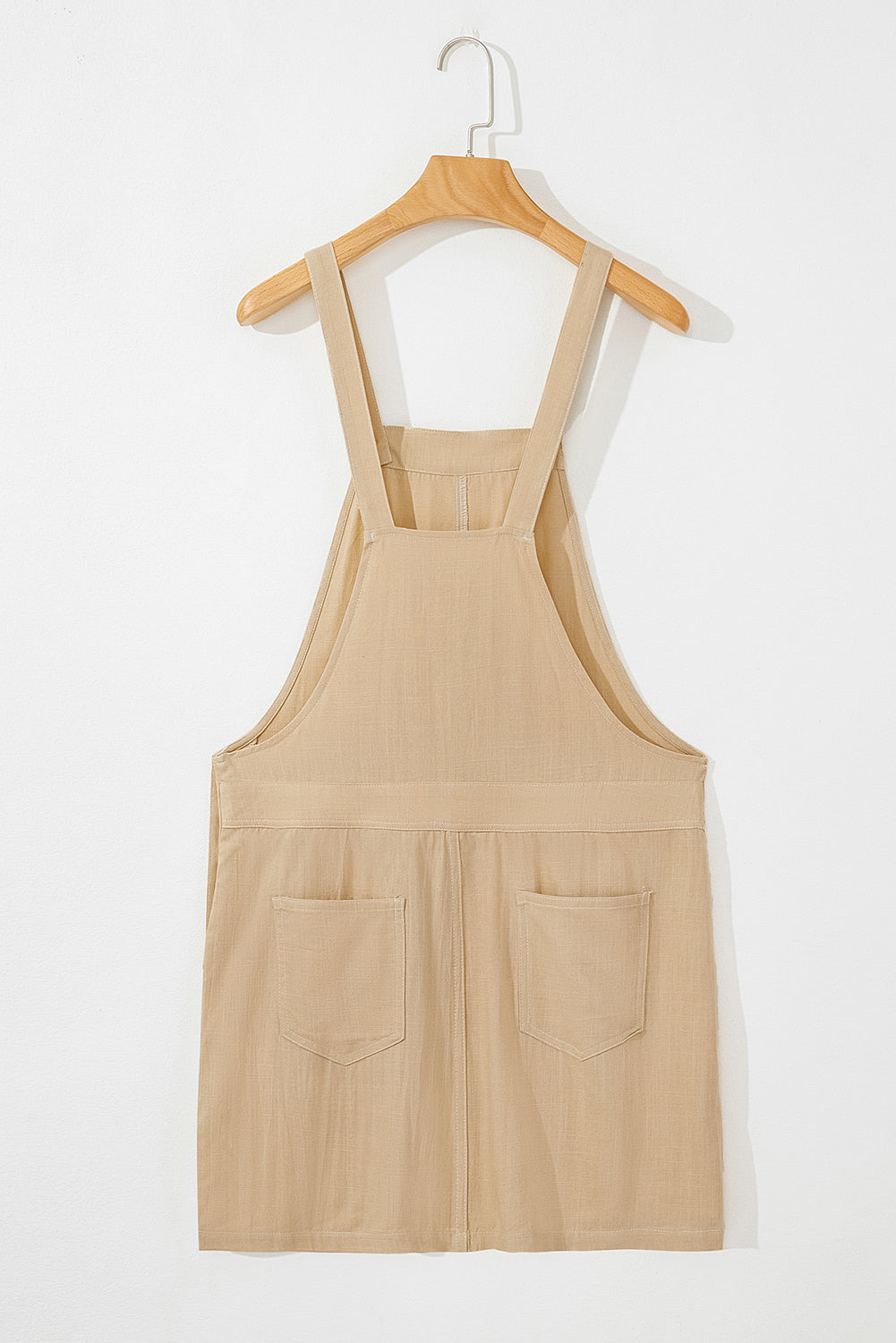 Parchment Side Buttons Sleeveless Overall Mini Dress-TOPS / DRESSES-[Adult]-[Female]-2022 Online Blue Zone Planet