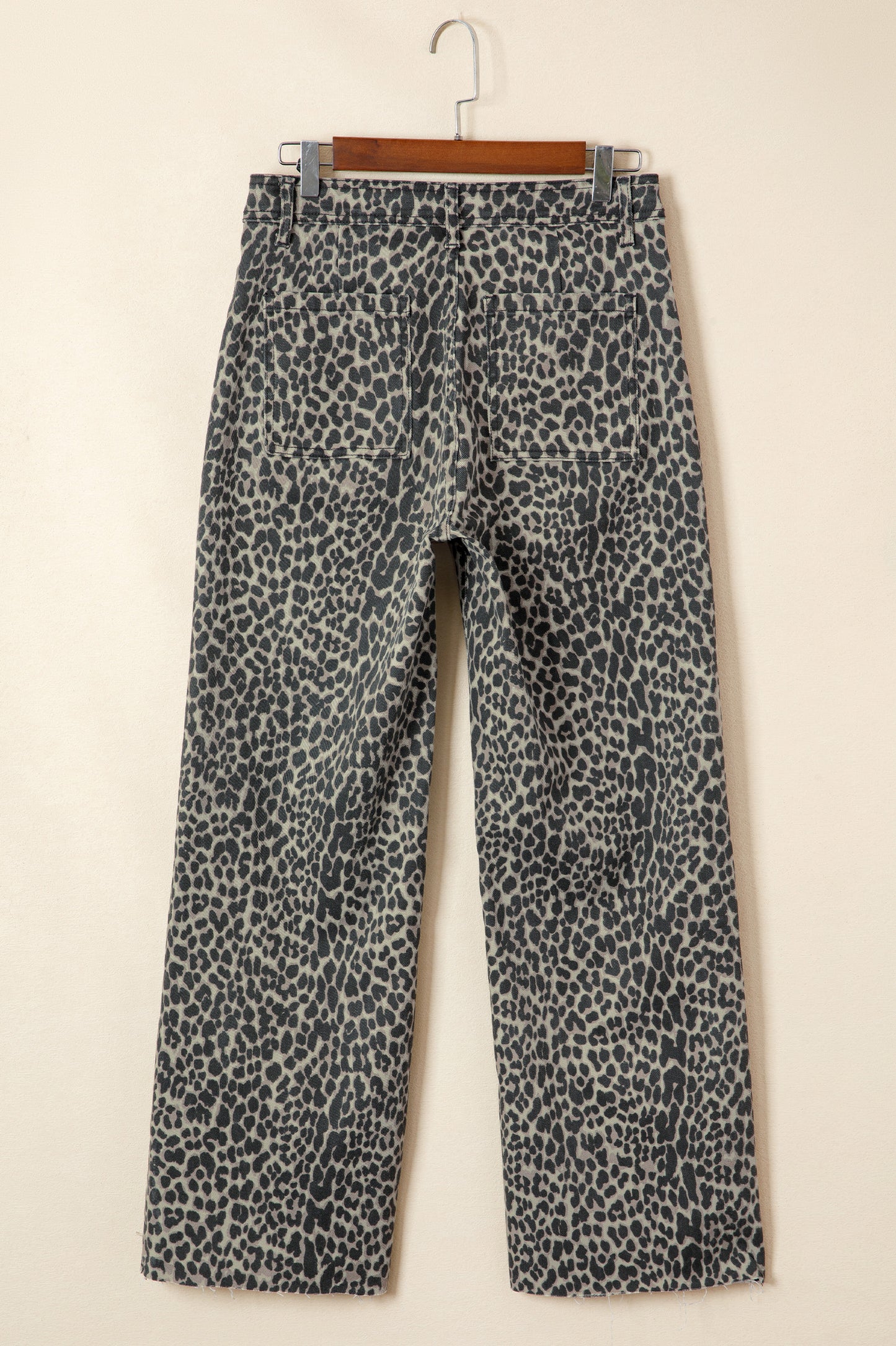 Black Leopard Print Wide Leg High Waist Jeans-Bottoms/Jeans-[Adult]-[Female]-2022 Online Blue Zone Planet