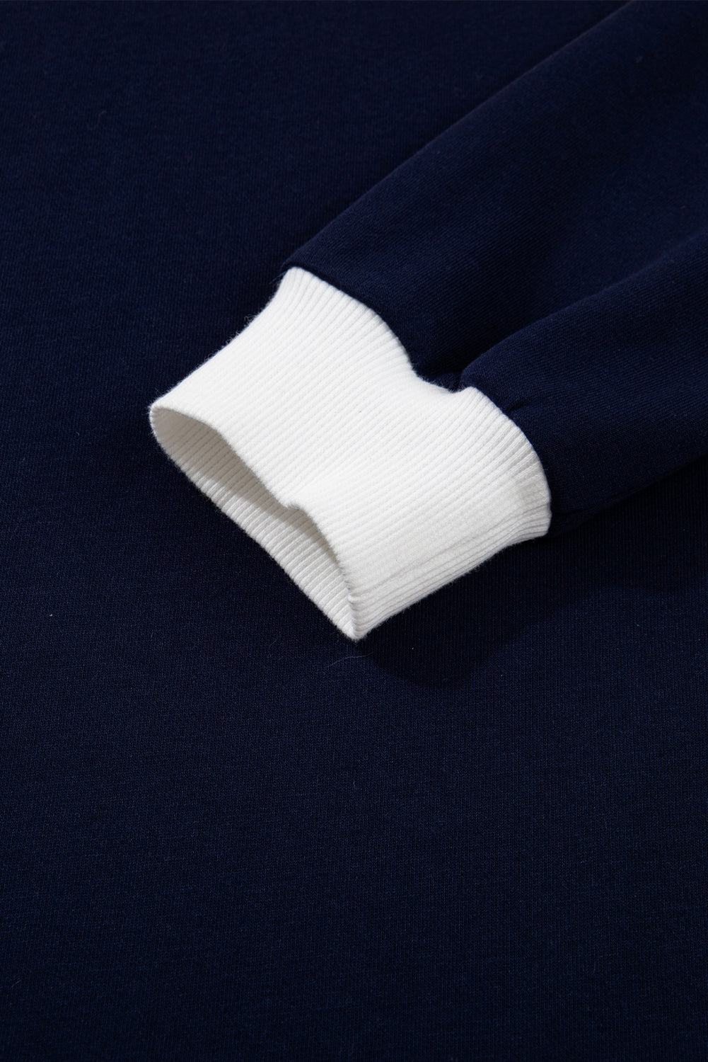 Bluing Colorful Striped Accent Varsity Long Sleeve Pullover and Shorts Matching Set-Two Piece Sets/Short Sets-[Adult]-[Female]-2022 Online Blue Zone Planet