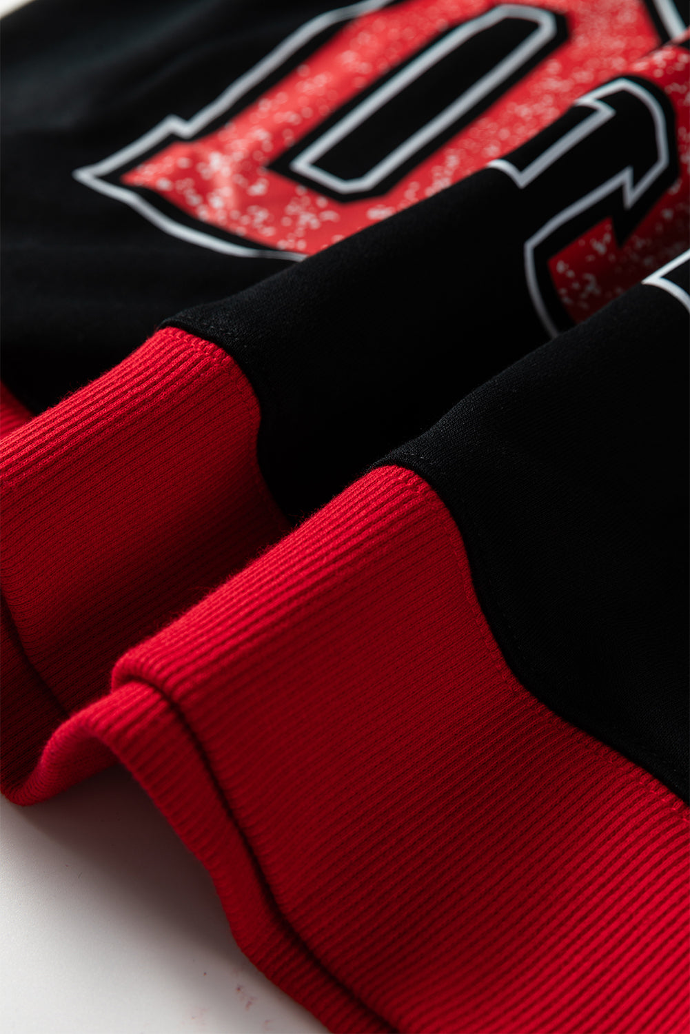 Black GAME DAY Letter Graphic Varsity Striped Detail Baggy Sweatshirt-Tops/Sweatshirts & Hoodies-[Adult]-[Female]-2022 Online Blue Zone Planet