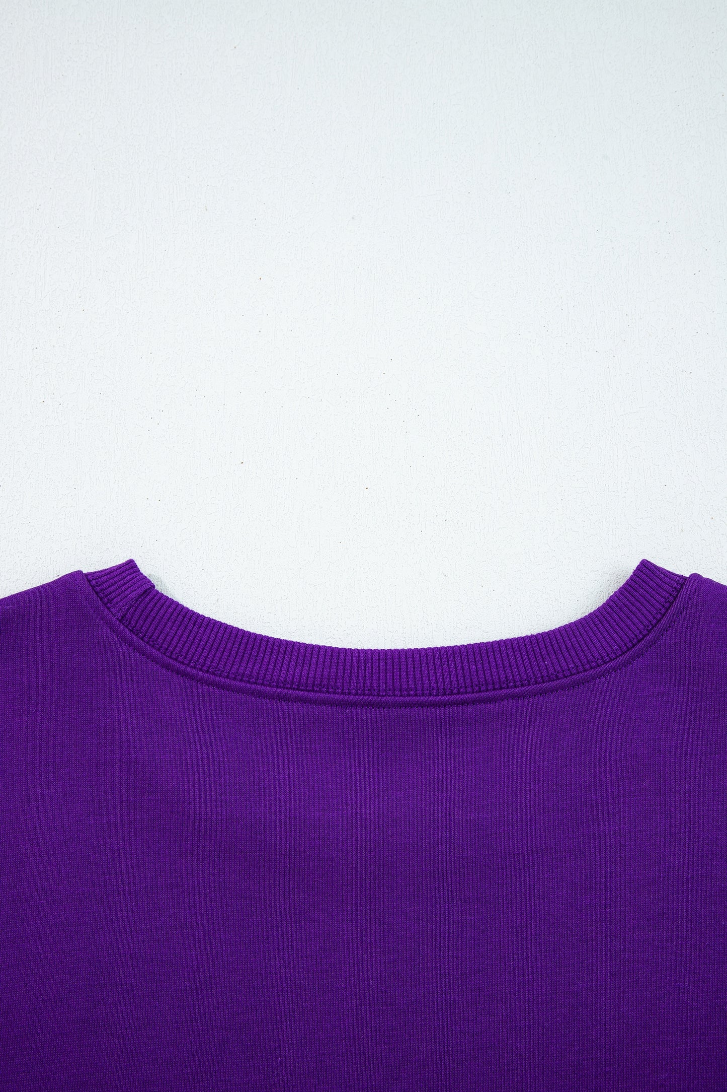 Tillandsia Purple Varsity Contrast Banded Sleeve Shift Sweatshirt Dress-TOPS / DRESSES-[Adult]-[Female]-2022 Online Blue Zone Planet