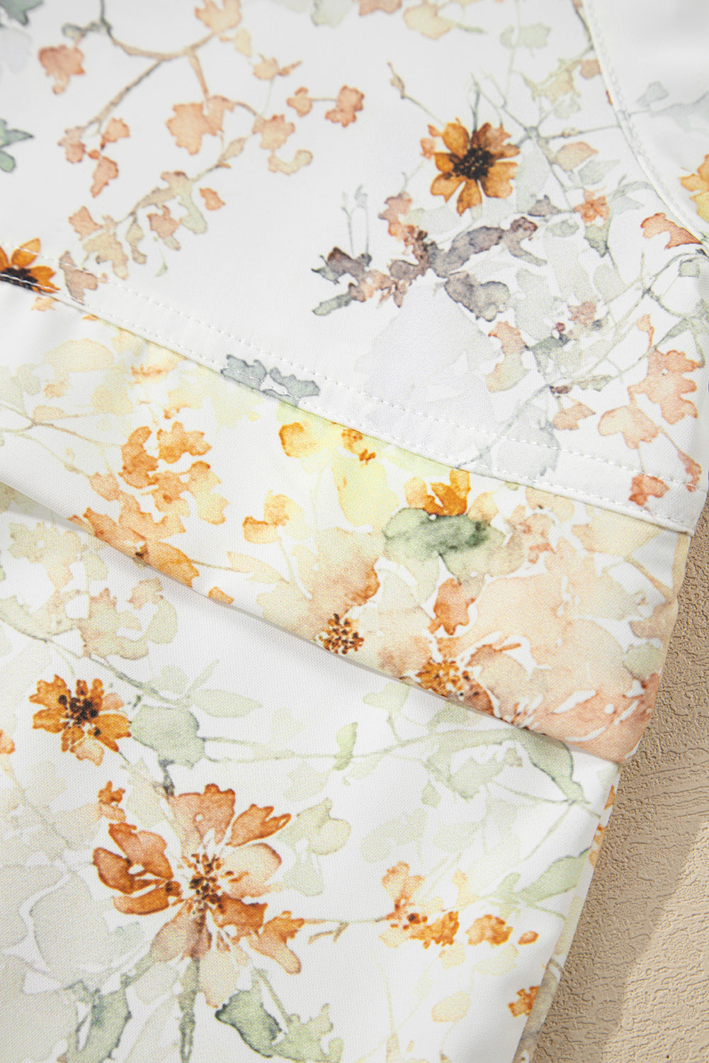 Yellow Floral Print Half Zip Hooded Long Sleeve Top-Tops / Dresses-[Adult]-[Female]-2022 Online Blue Zone Planet