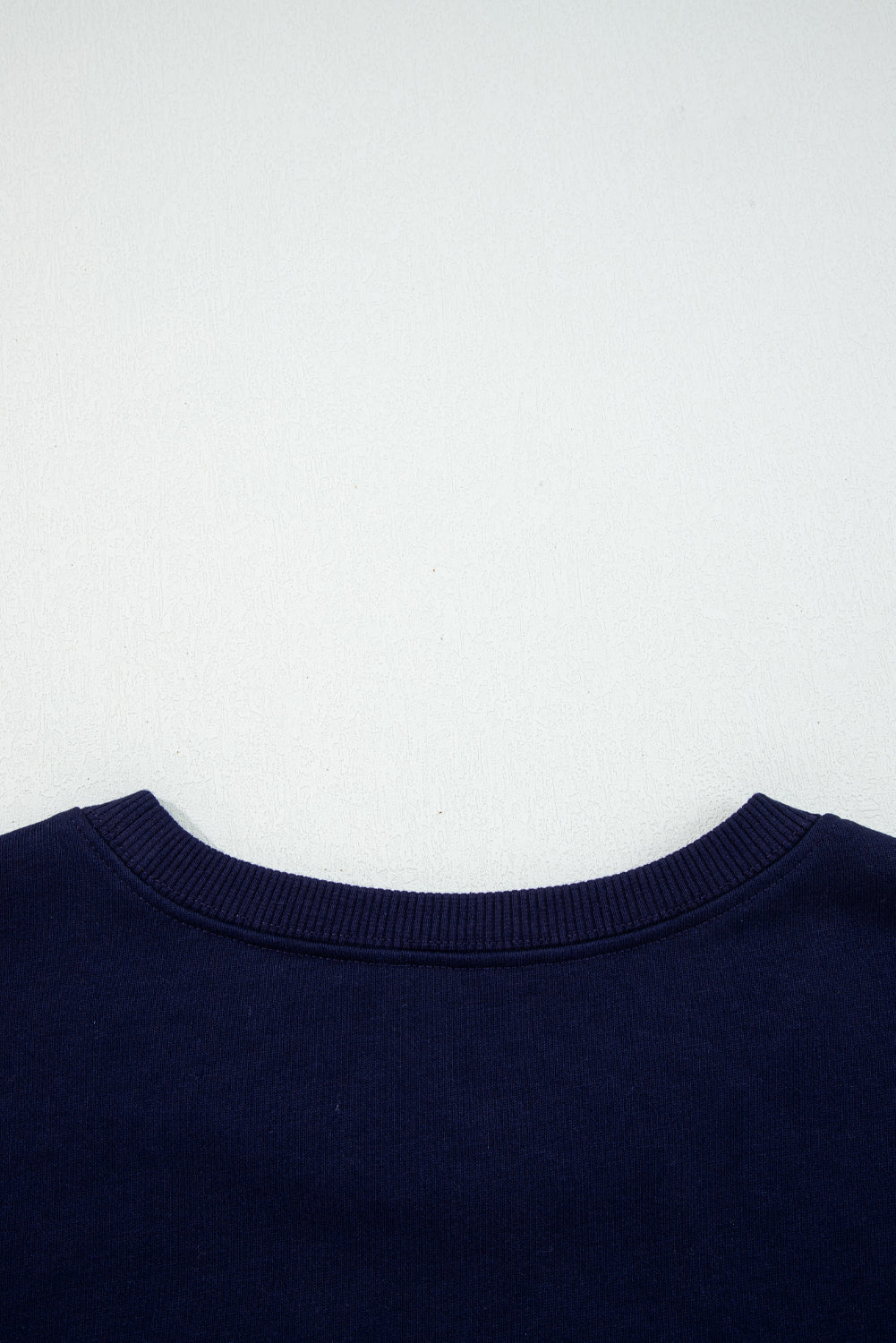 Navy Blue Classy Until Kickoff Plush Letter Patched Loose Sweatshirt-Tops/Sweatshirts & Hoodies-[Adult]-[Female]-2022 Online Blue Zone Planet