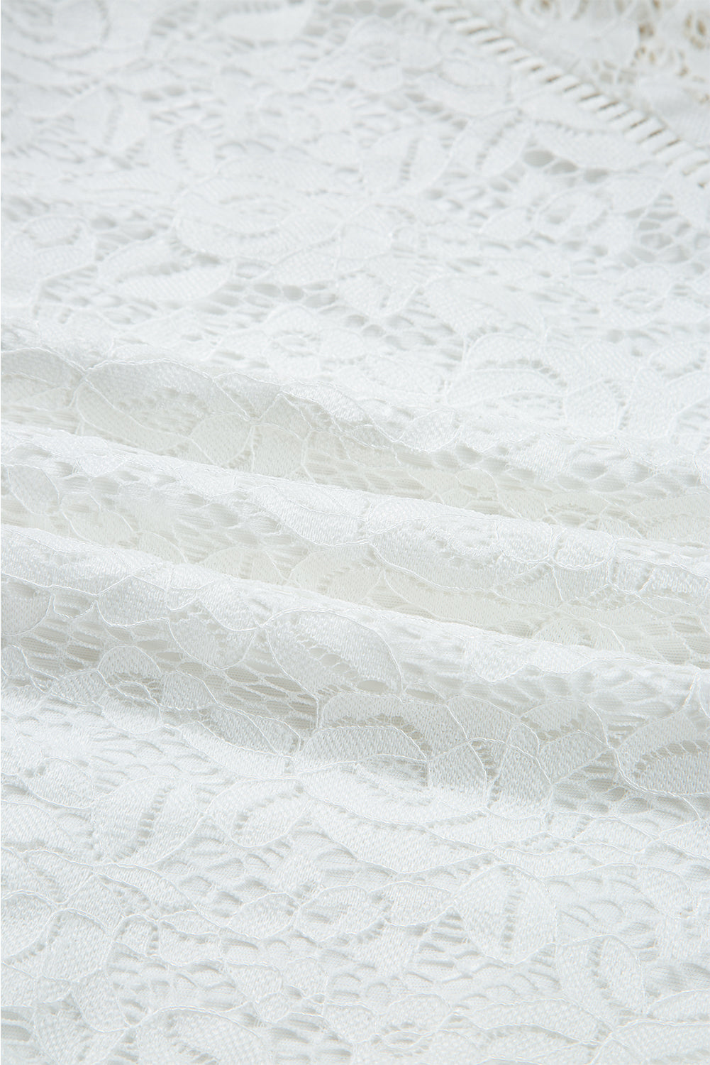 White Tie V Neck Lace Ruffle Detail Long Sleeve Blouse-Tops/Blouses & Shirts-[Adult]-[Female]-2022 Online Blue Zone Planet