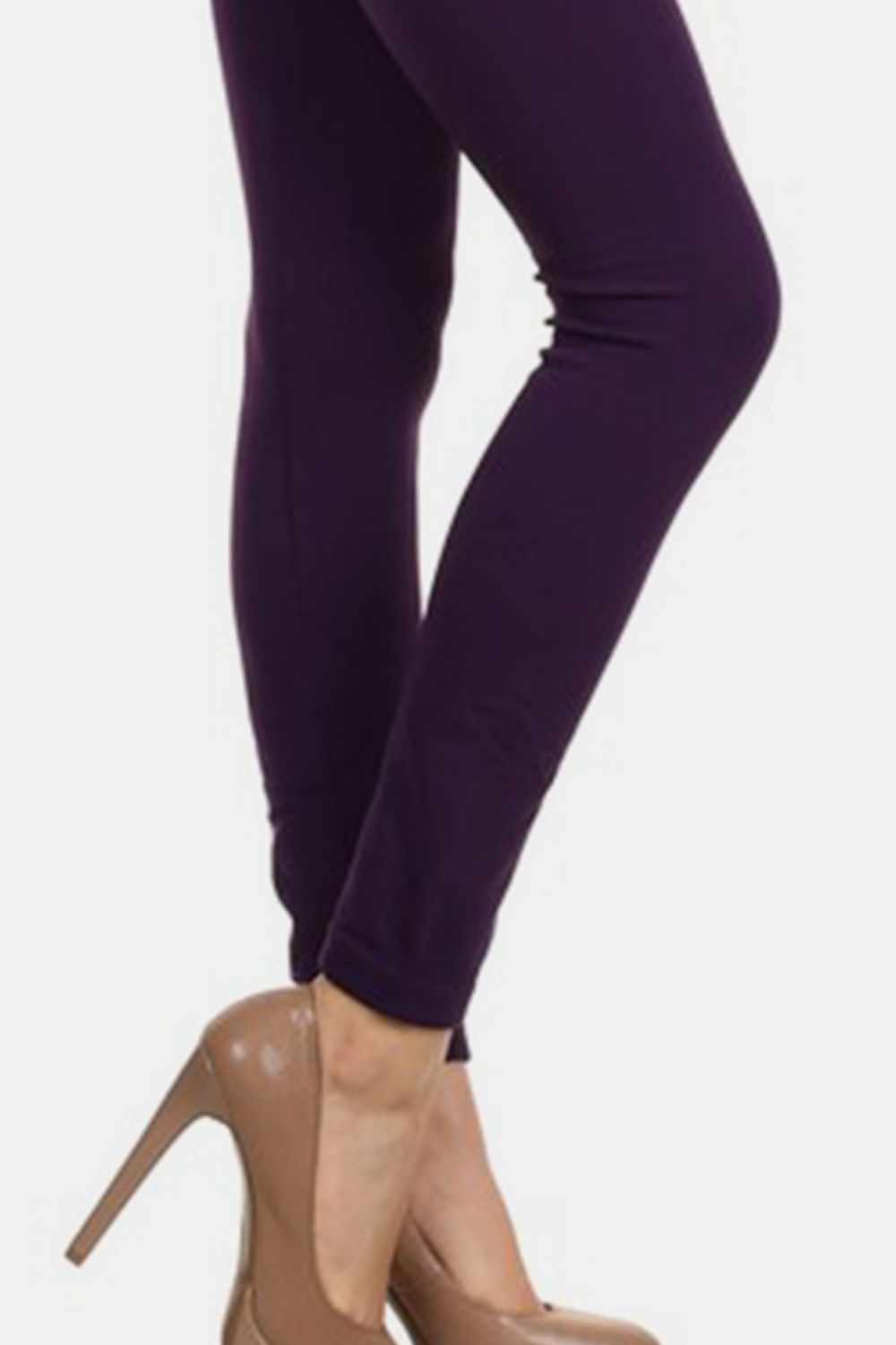 Yelete Seamless High Waist Fleece Leggings-BOTTOM SIZES SMALL MEDIUM LARGE-[Adult]-[Female]-Purple-One Size-Regular-2022 Online Blue Zone Planet