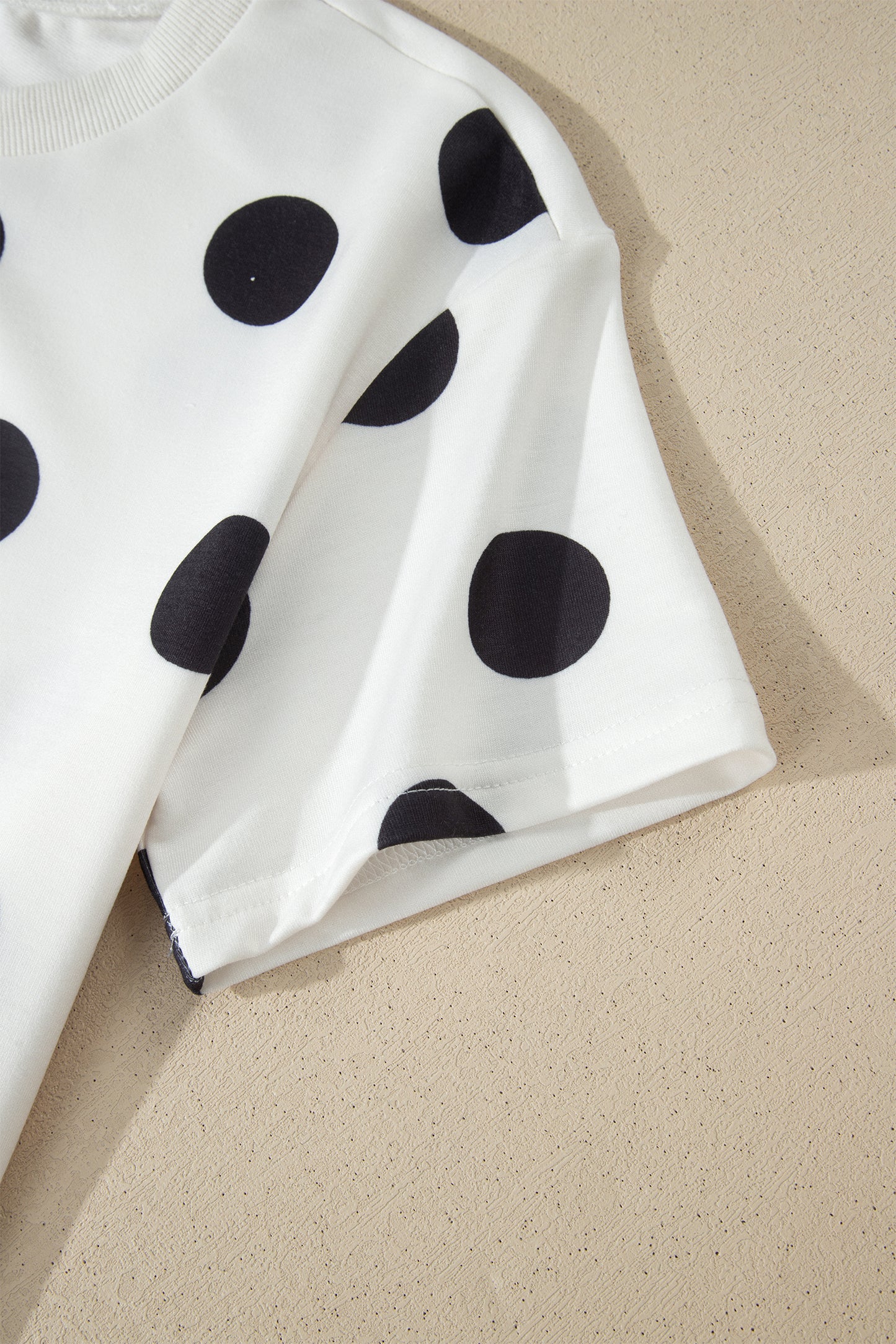 White Polka Dot Short Sleeve Top Casual Skort 2pcs Outfit-Two Piece Sets/Two Piece Dresses-[Adult]-[Female]-2022 Online Blue Zone Planet