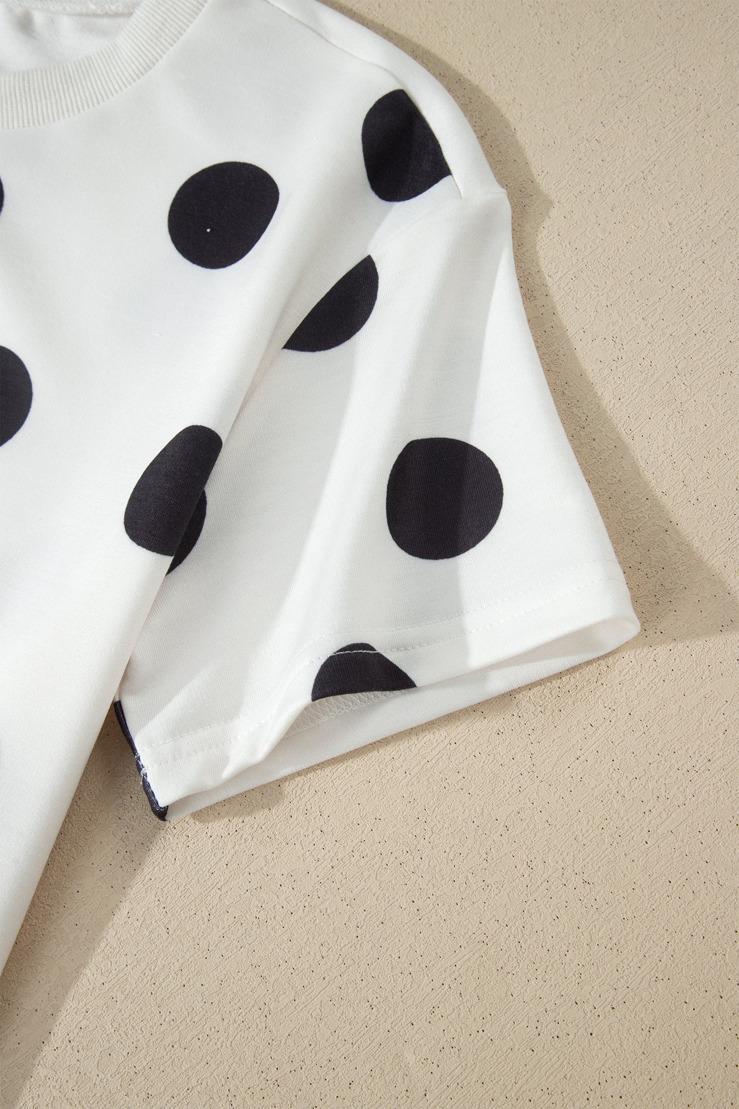 White Polka Dot Short Sleeve Top Casual Skort 2pcs Outfit-Two Piece Sets/Two Piece Dresses-[Adult]-[Female]-2022 Online Blue Zone Planet