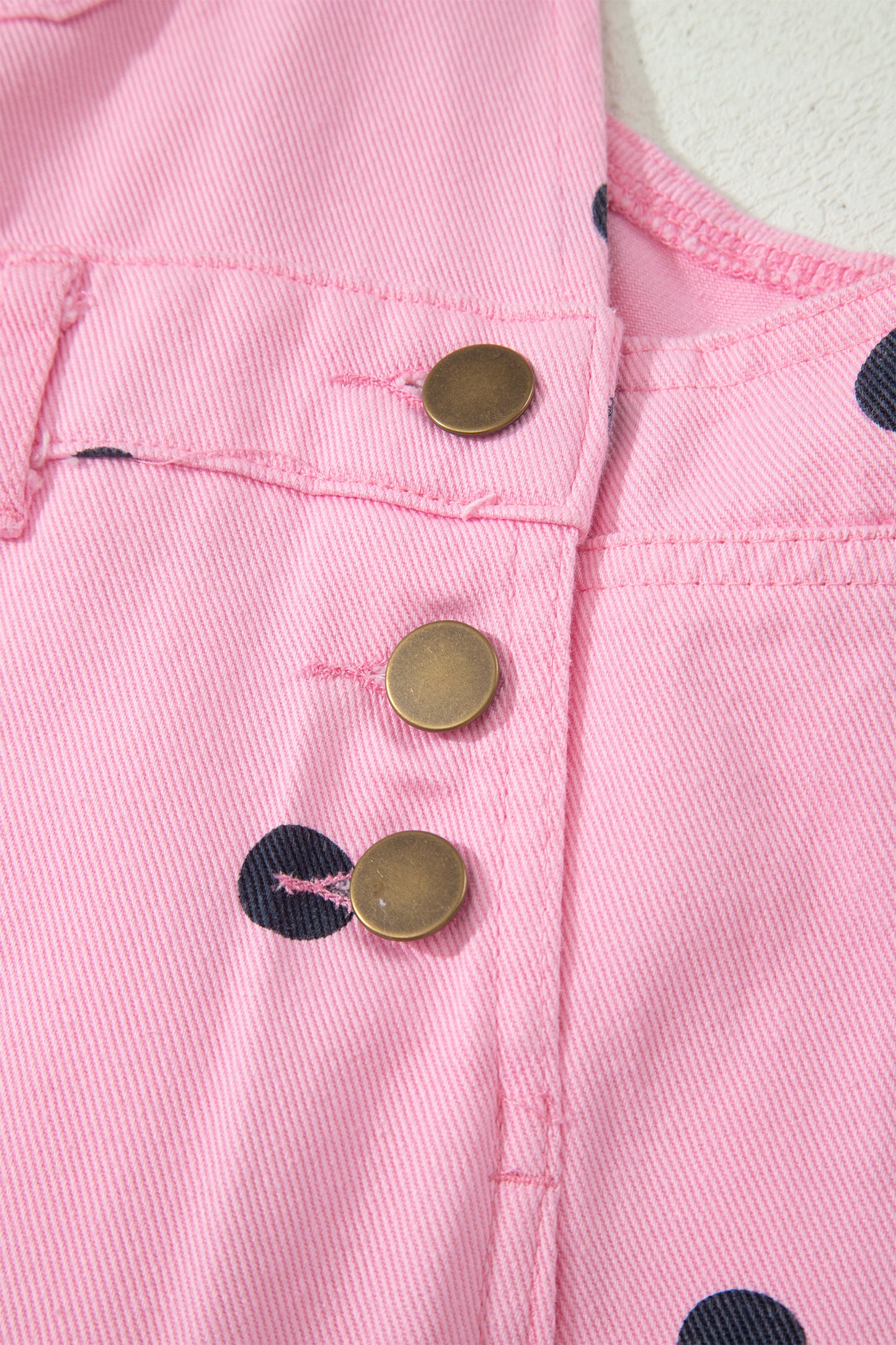 Jet Stream Polka Dot Print Bib Pocket Denim Barrel Overalls Jumpsuit-Bottoms/Jumpsuits & Rompers-[Adult]-[Female]-2022 Online Blue Zone Planet