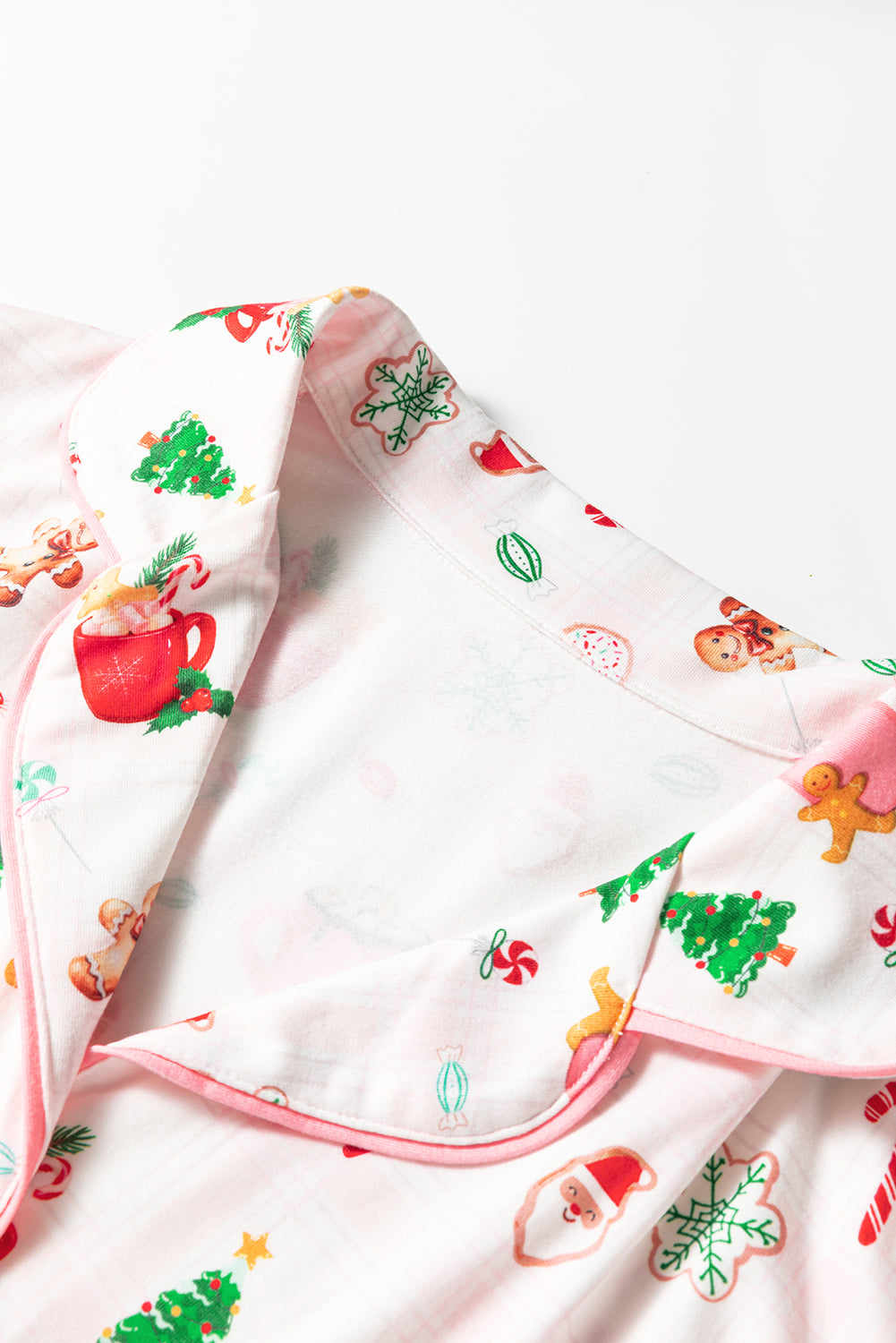 White Christmas Spirits Shirt Style 2pcs Short Pajama Set-Loungewear & Sleepwear/Sleepwear-[Adult]-[Female]-2022 Online Blue Zone Planet