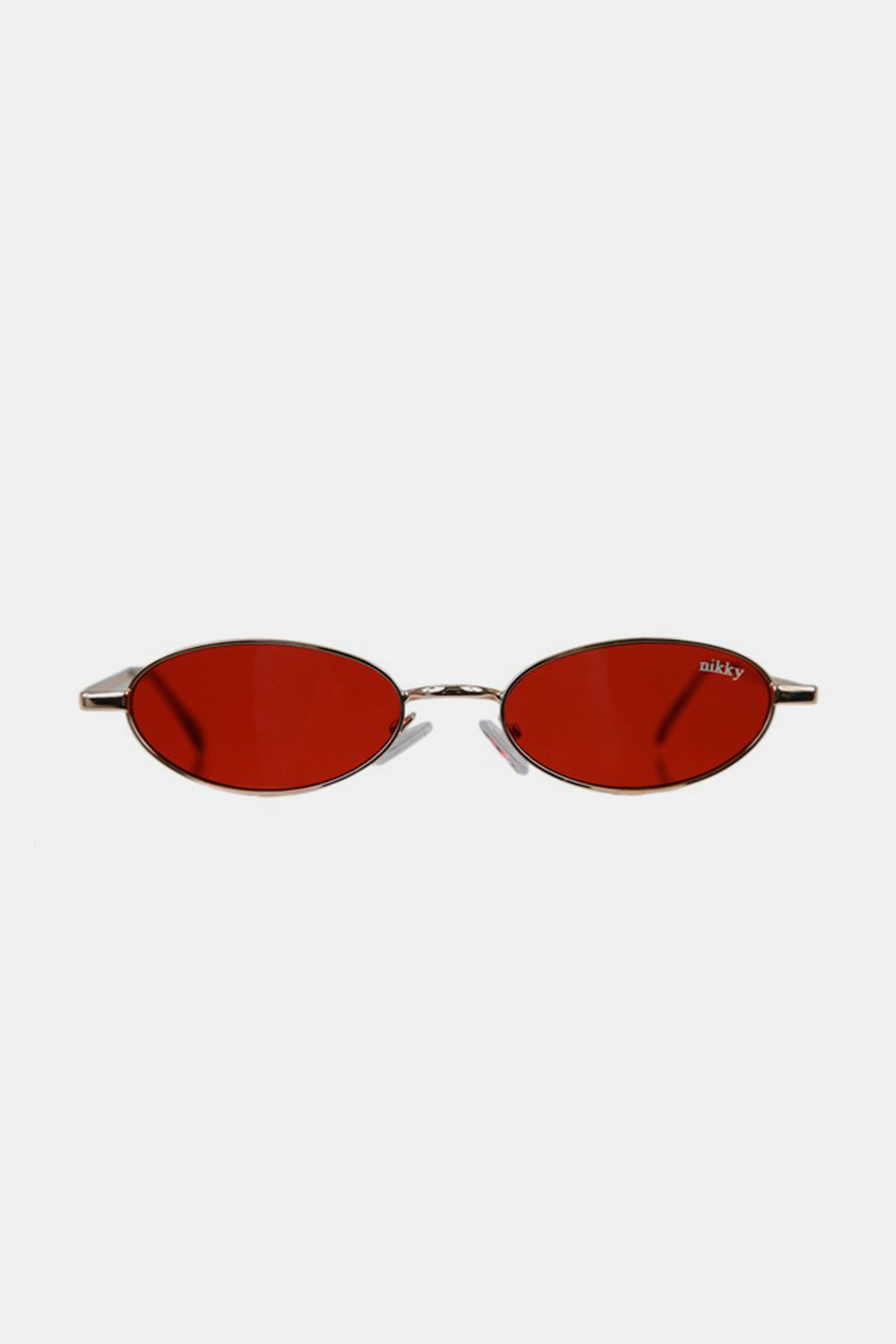 Nicole Lee USA Metal Frame Finley Oval Sunglasses-HANDBAGS-[Adult]-[Female]-Red-One Size-2022 Online Blue Zone Planet