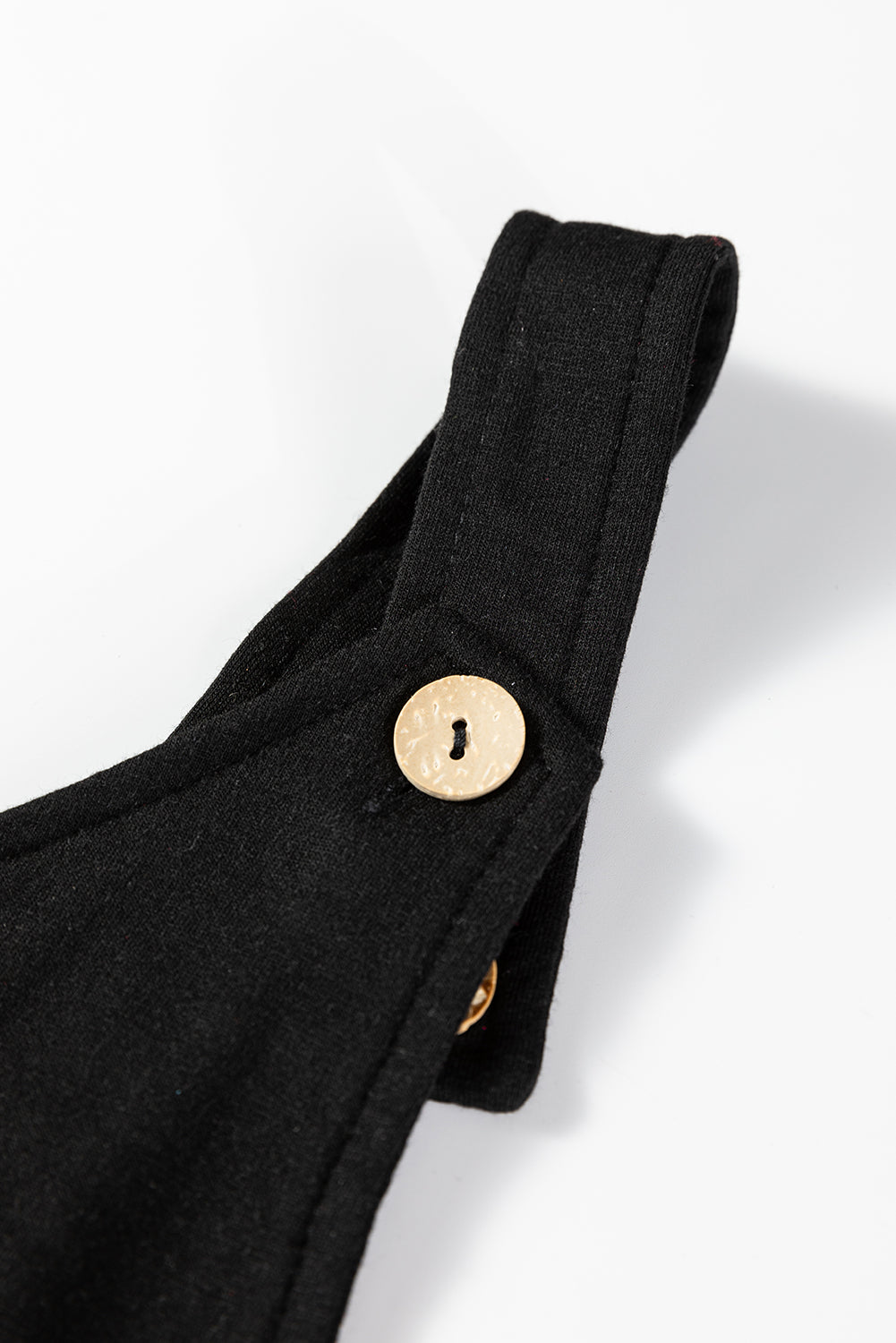 Black Solid Color Raw Seam Big Flower Patched Loose Overall Jumpsuit-Bottoms/Jumpsuits & Rompers-[Adult]-[Female]-2022 Online Blue Zone Planet