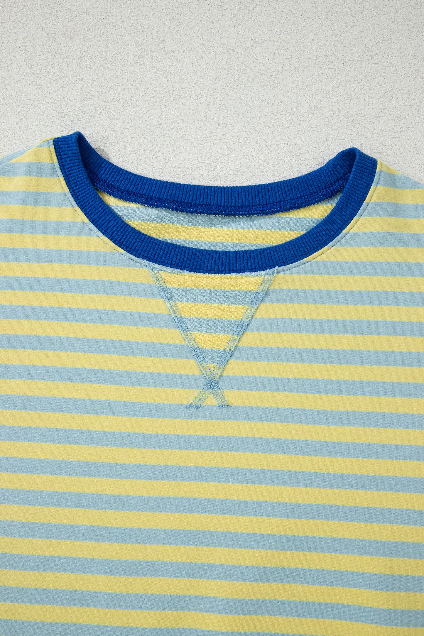Green Stripe Drop Shoulder Boxy Casual Terry Short Set-Two Piece Sets/Short Sets-[Adult]-[Female]-2022 Online Blue Zone Planet
