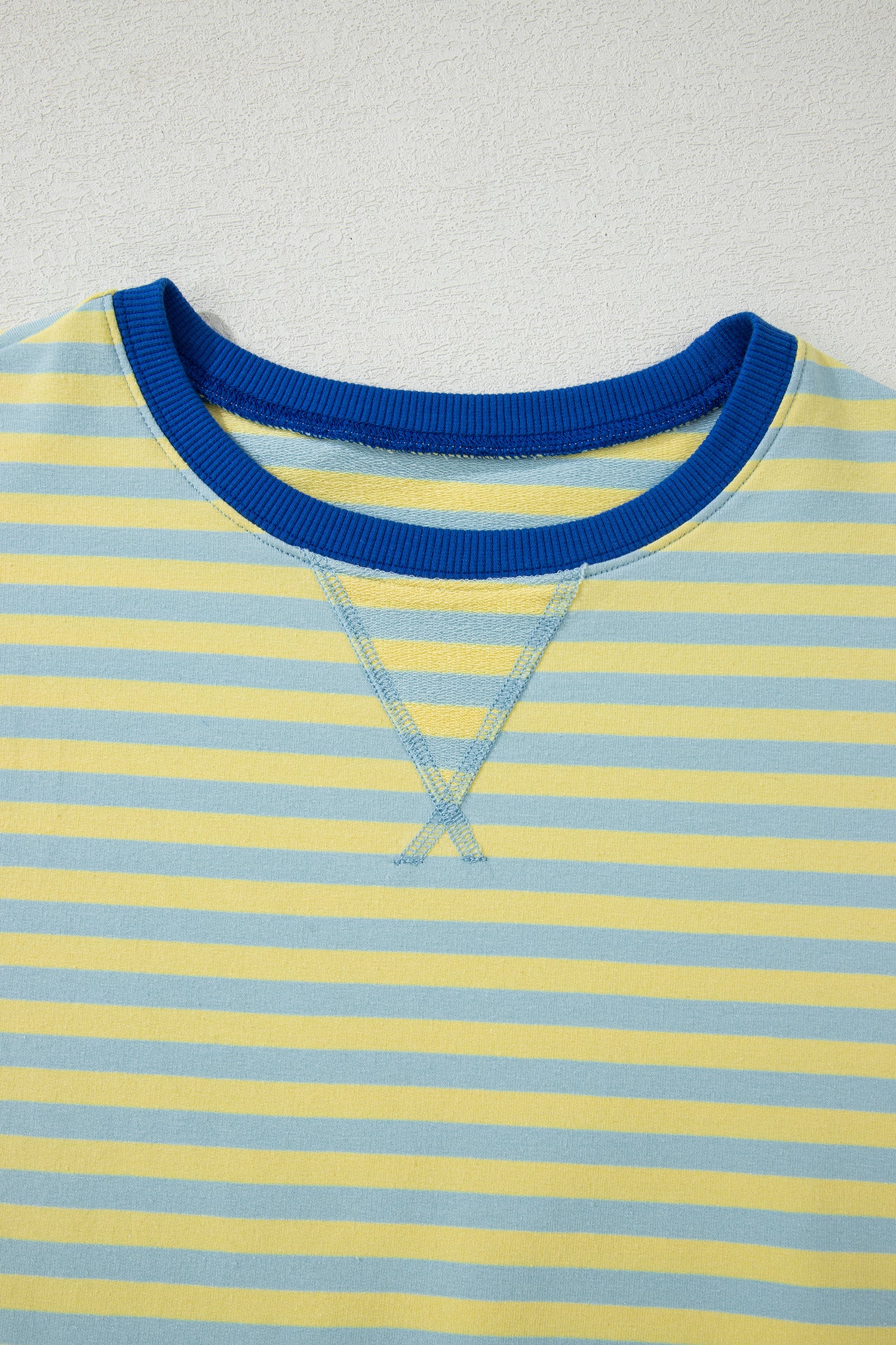 Green Stripe Drop Shoulder Boxy Casual Terry Short Set-Two Piece Sets/Short Sets-[Adult]-[Female]-2022 Online Blue Zone Planet
