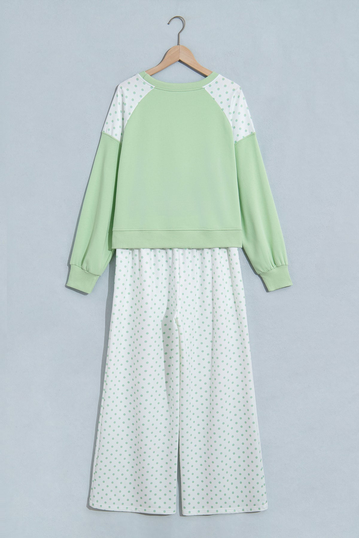 Khaki Polka Dot Patchwork Colorblock Long Sleeve Casual Two Piece Pants Set-Two Piece Sets/Pant Sets-[Adult]-[Female]-2022 Online Blue Zone Planet