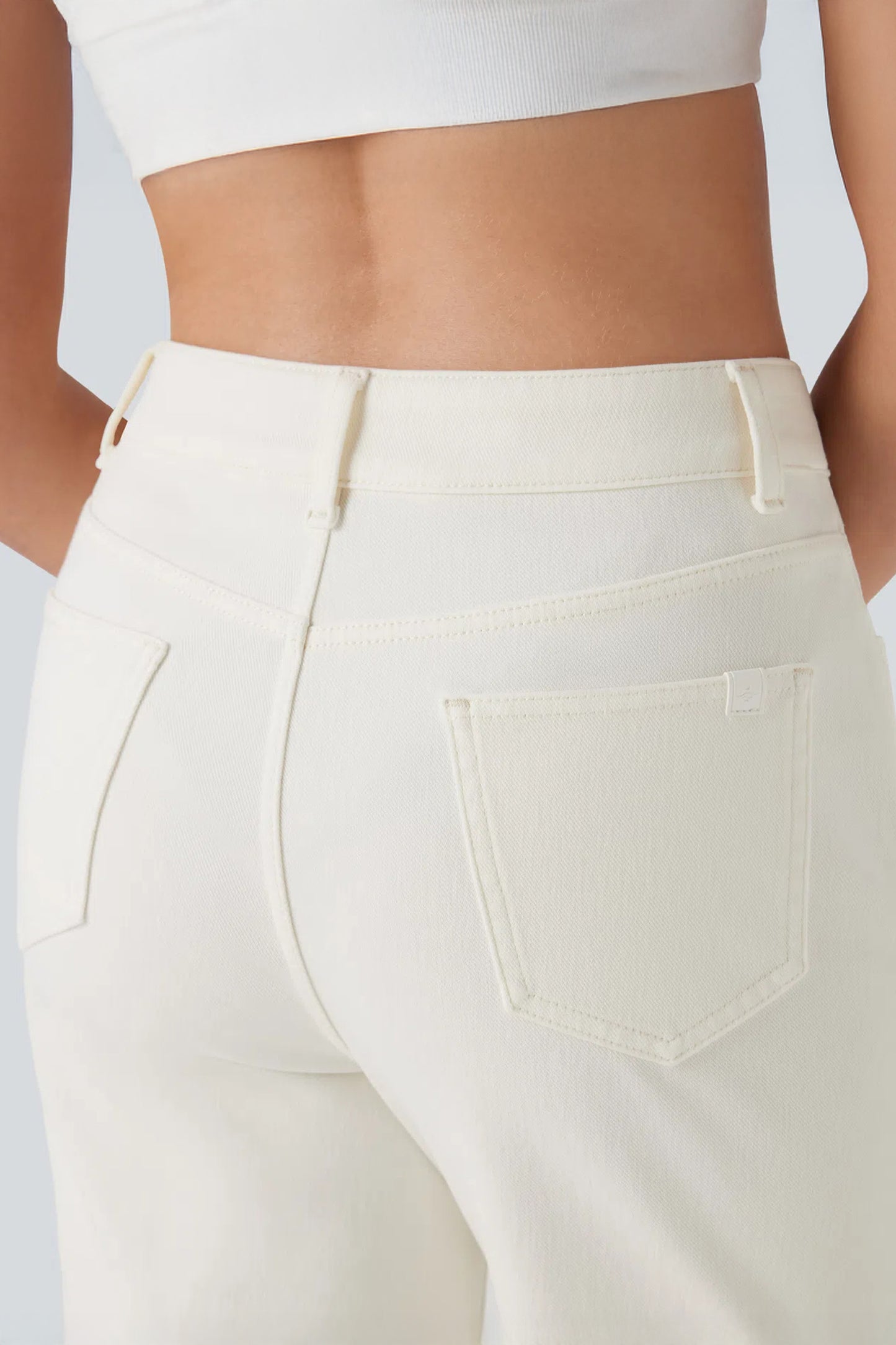 White Solid Color Rolled Cuffs Denim Bermuda Shorts-Bottoms/Denim Shorts-[Adult]-[Female]-2022 Online Blue Zone Planet