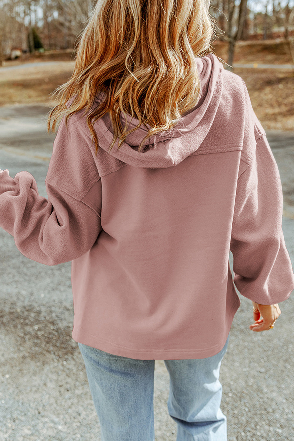 Pink Flap Pocket Drawstring Hood Zip Up Jacket-Tops / Dresses-[Adult]-[Female]-2022 Online Blue Zone Planet