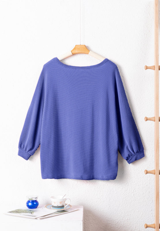 Texture V-Neck Long Sleeve Top-TOPS / DRESSES-[Adult]-[Female]-2022 Online Blue Zone Planet