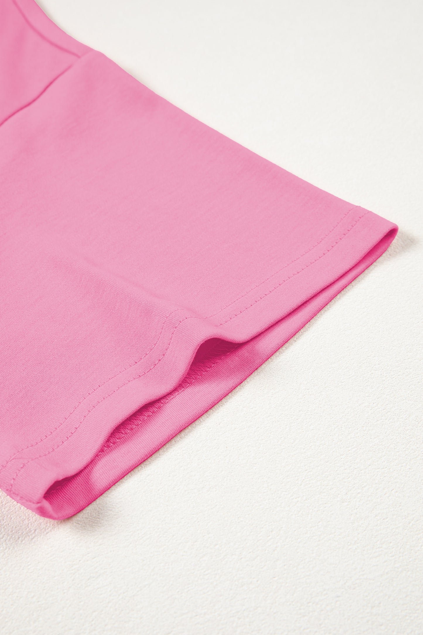 Pink Solid Color High Neck Oversize Tee-Tops/Tops & Tees-[Adult]-[Female]-2022 Online Blue Zone Planet