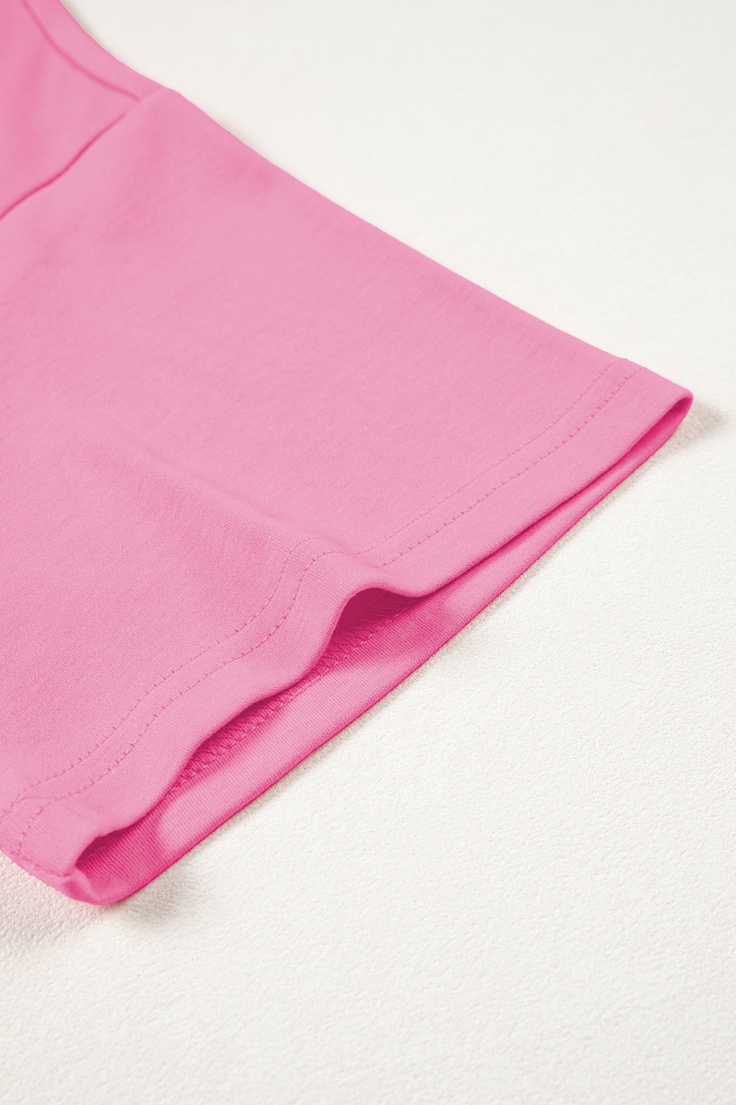Pink Solid Color High Neck Oversize Tee-Tops/Tops & Tees-[Adult]-[Female]-2022 Online Blue Zone Planet