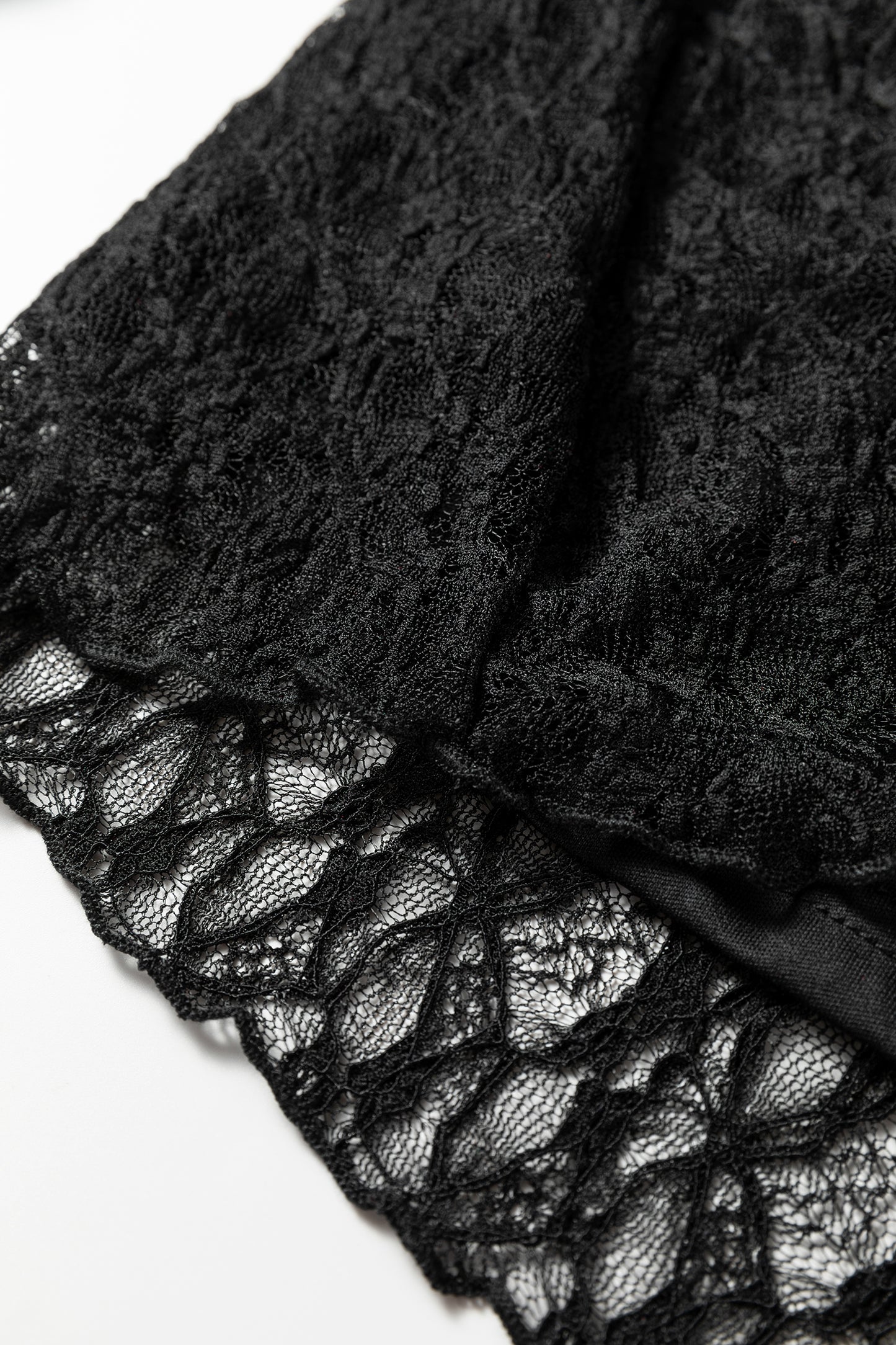 Black Sheer Lace Long Sleeve Slim Henley Top-Tops/Long Sleeve Tops-[Adult]-[Female]-2022 Online Blue Zone Planet