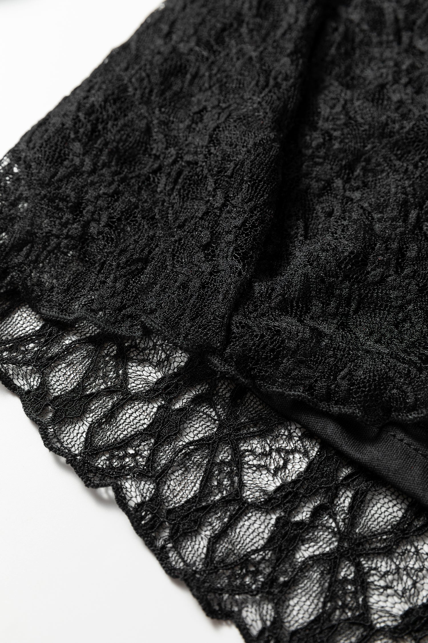 Black Sheer Lace Long Sleeve Slim Henley Top-Tops/Long Sleeve Tops-[Adult]-[Female]-2022 Online Blue Zone Planet