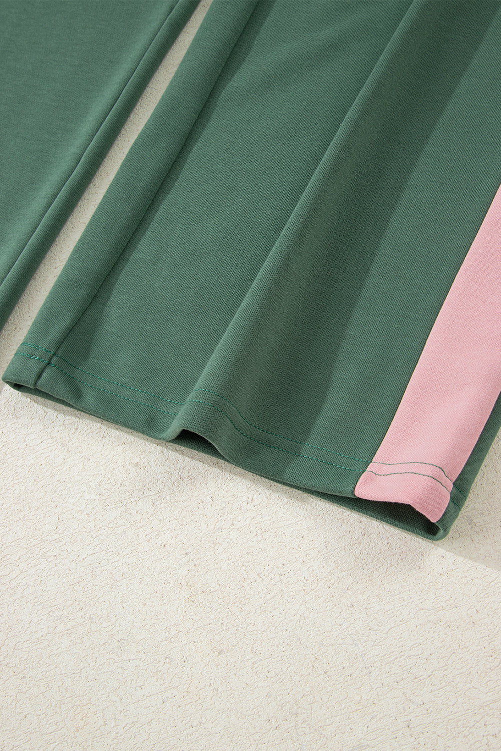 Chestnut 2pcs Color Block Pullover Loose Pant Set-Two Piece Sets/Pant Sets-[Adult]-[Female]-2022 Online Blue Zone Planet