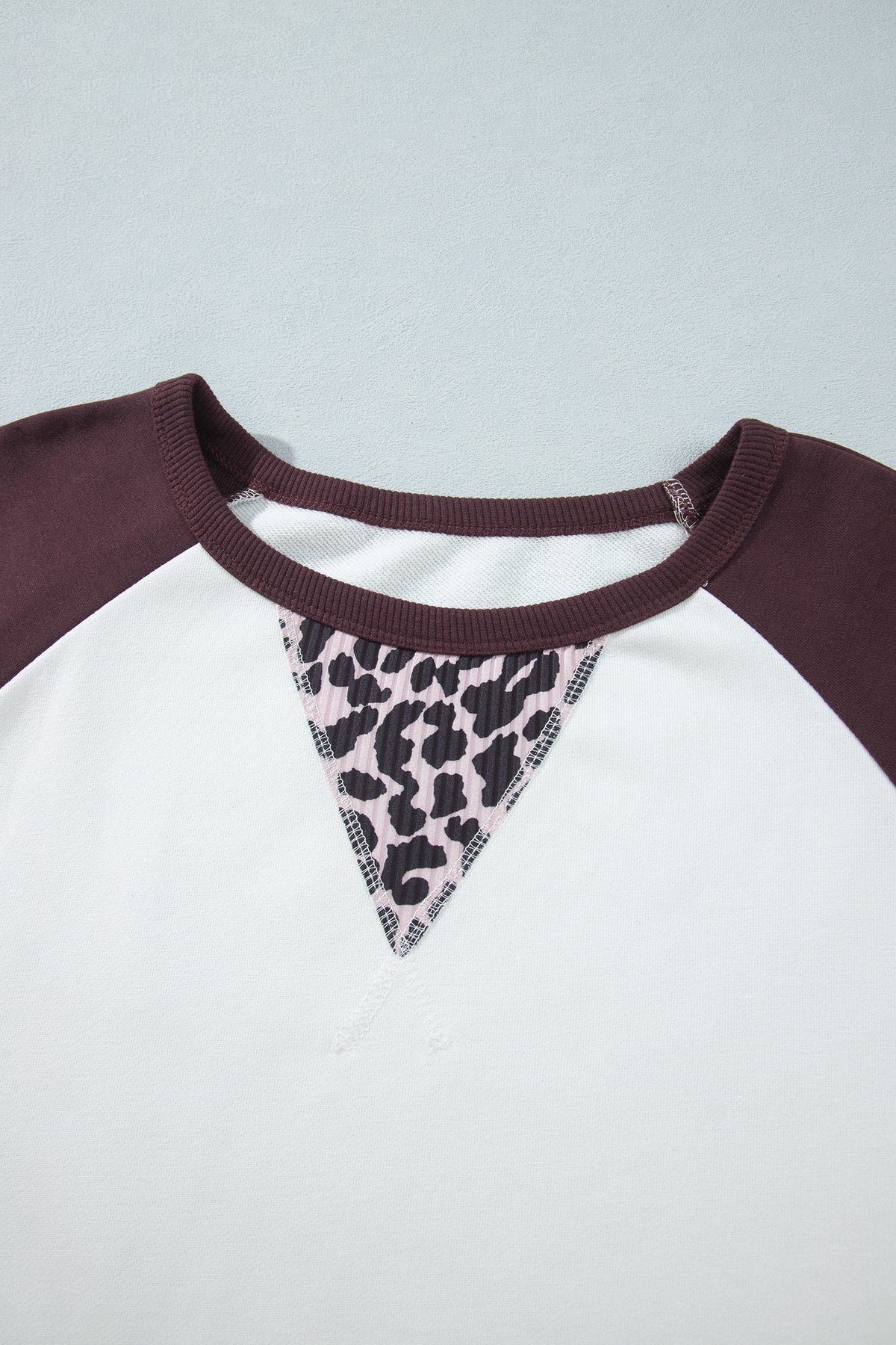 Beige Leopard Print Colorblock Round Neck Long Sleeve Plus Size Blouse-Plus Size/Plus Size Tops/Plus Size Long Sleeve Tops-[Adult]-[Female]-2022 Online Blue Zone Planet