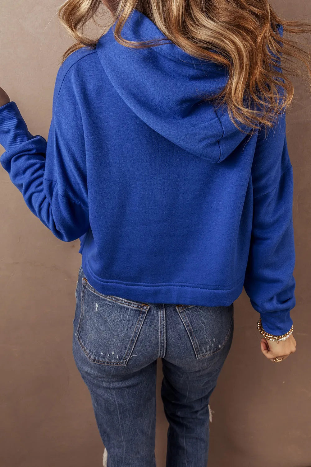 Drawstring Long Sleeve Hoodie-TOPS / DRESSES-[Adult]-[Female]-2022 Online Blue Zone Planet