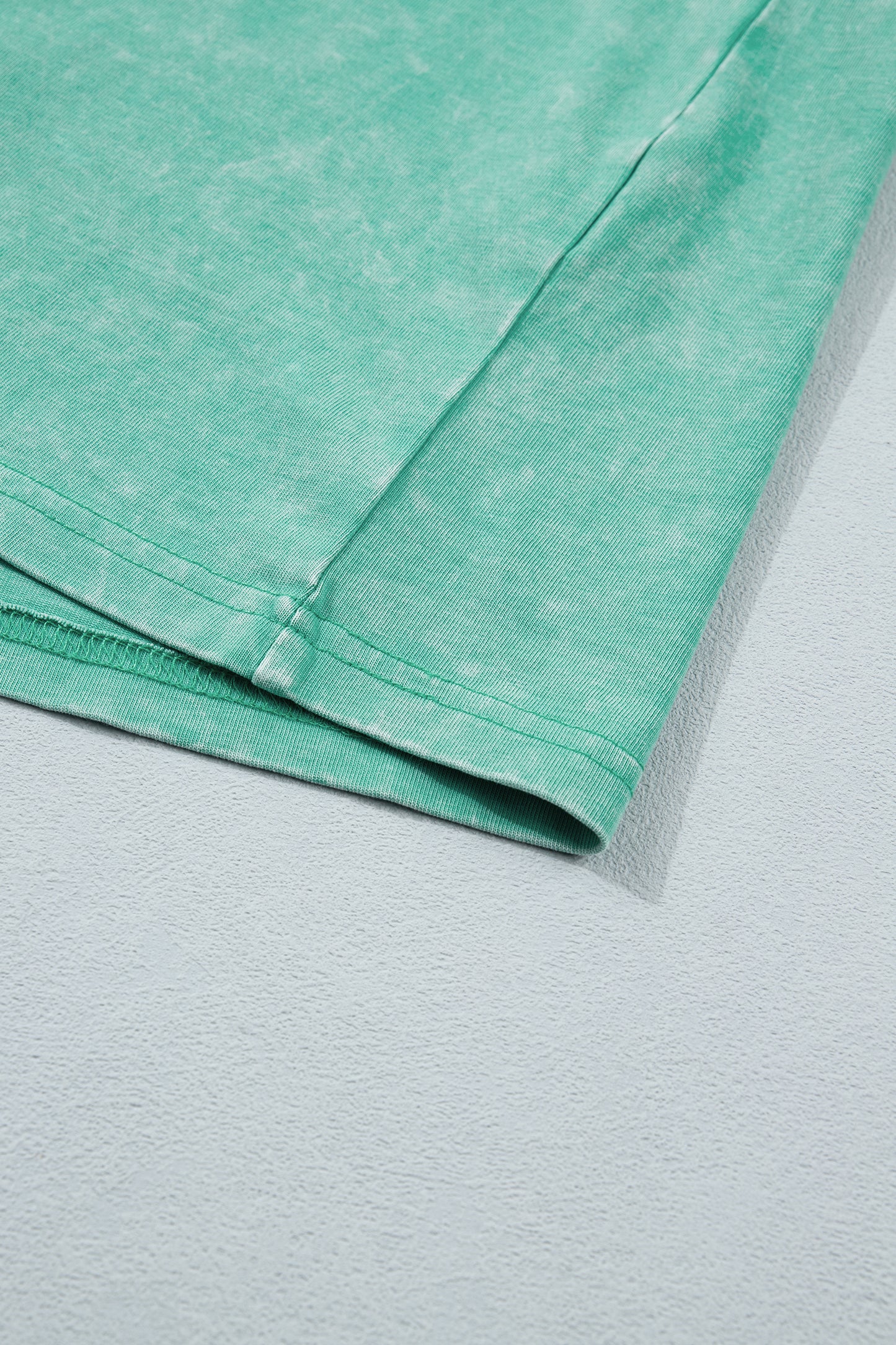Mint Green Solid Color Cotton Mineral Washed Oversize Tee-Tops/Tops & Tees-[Adult]-[Female]-2022 Online Blue Zone Planet
