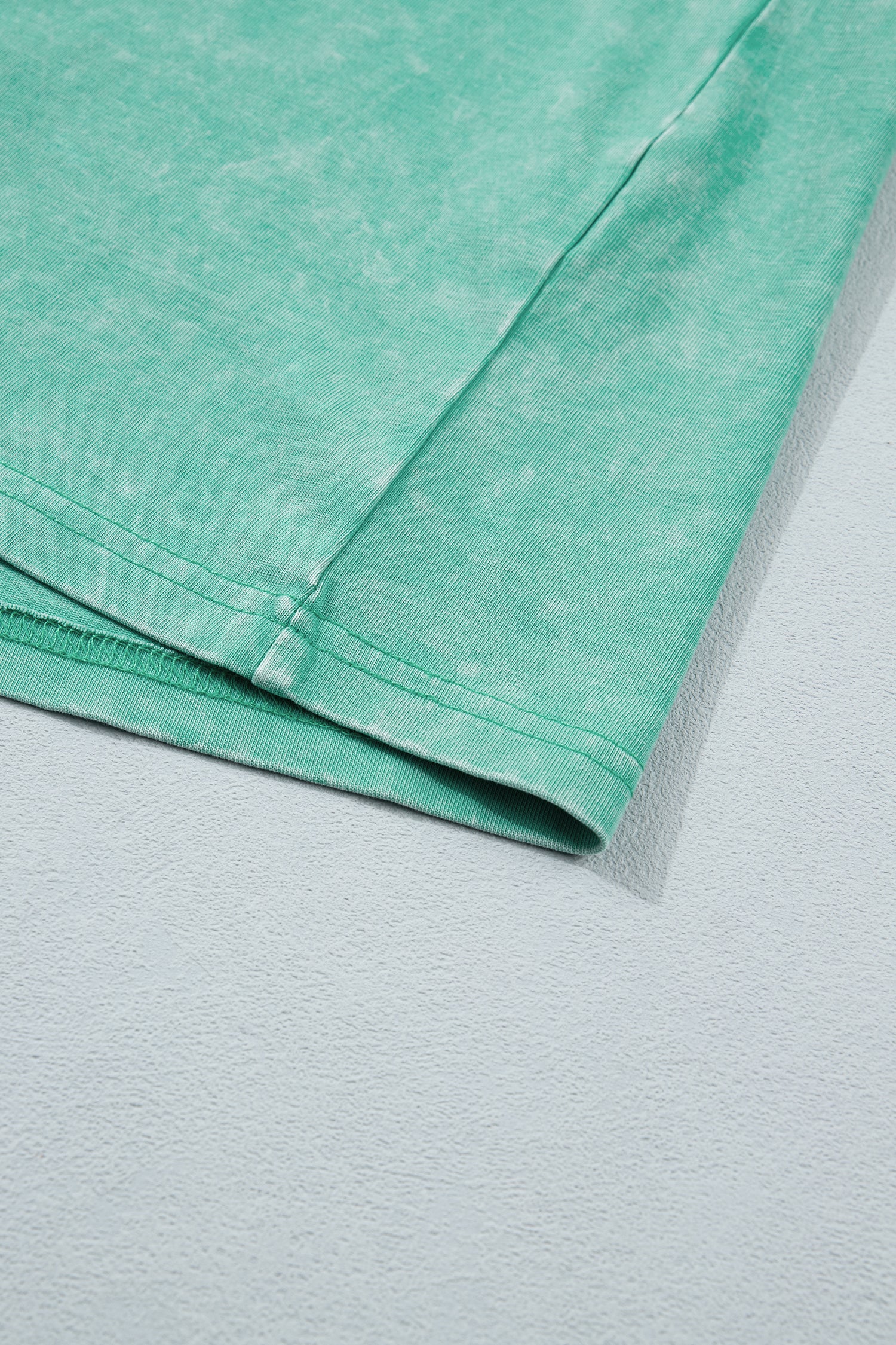 Mint Green Solid Color Cotton Mineral Washed Oversize Tee-Tops/Tops & Tees-[Adult]-[Female]-2022 Online Blue Zone Planet