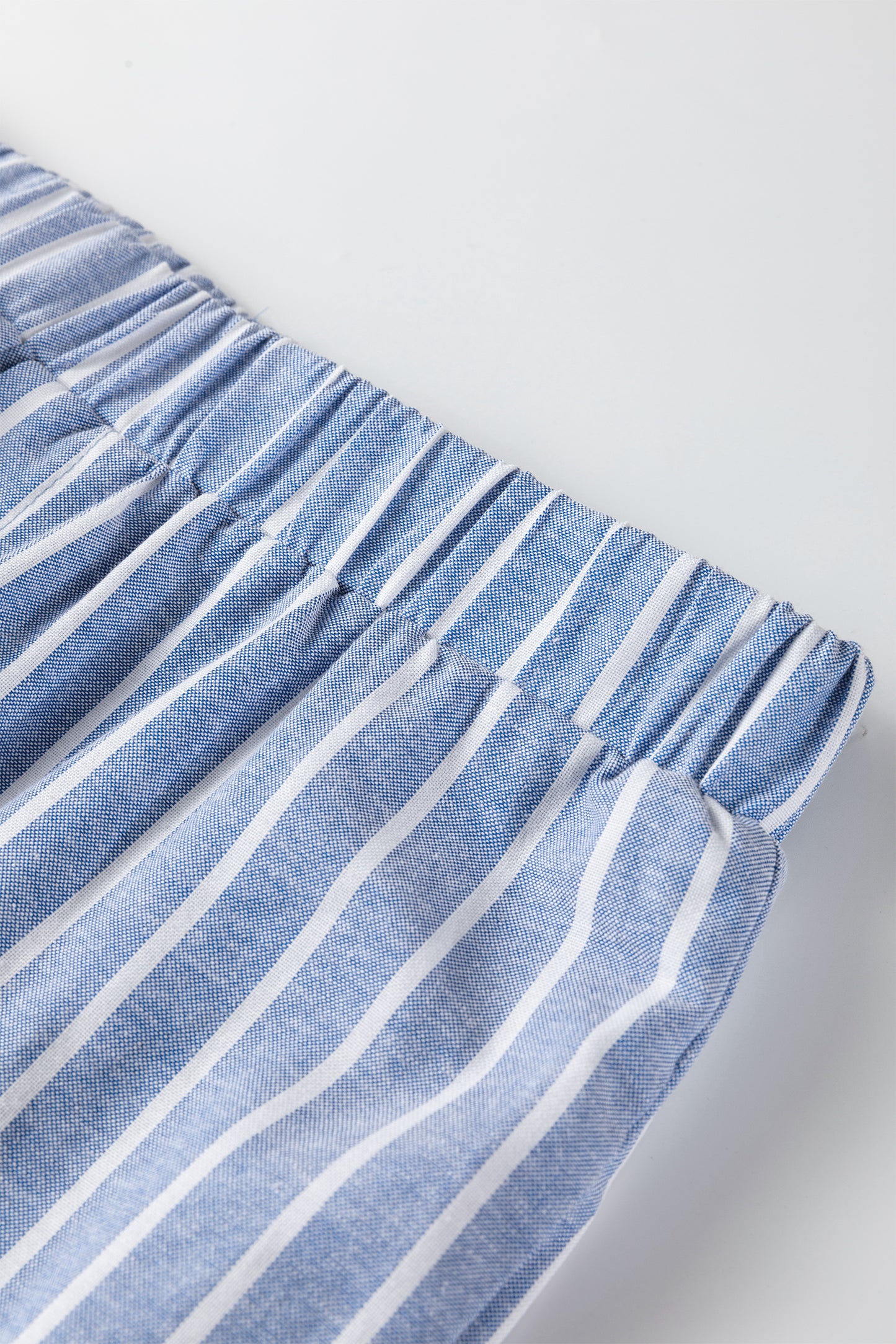 Sky Blue Stripe Buttoned Detail Loose Casual Pants-Bottoms/Pants & Culotte-[Adult]-[Female]-2022 Online Blue Zone Planet