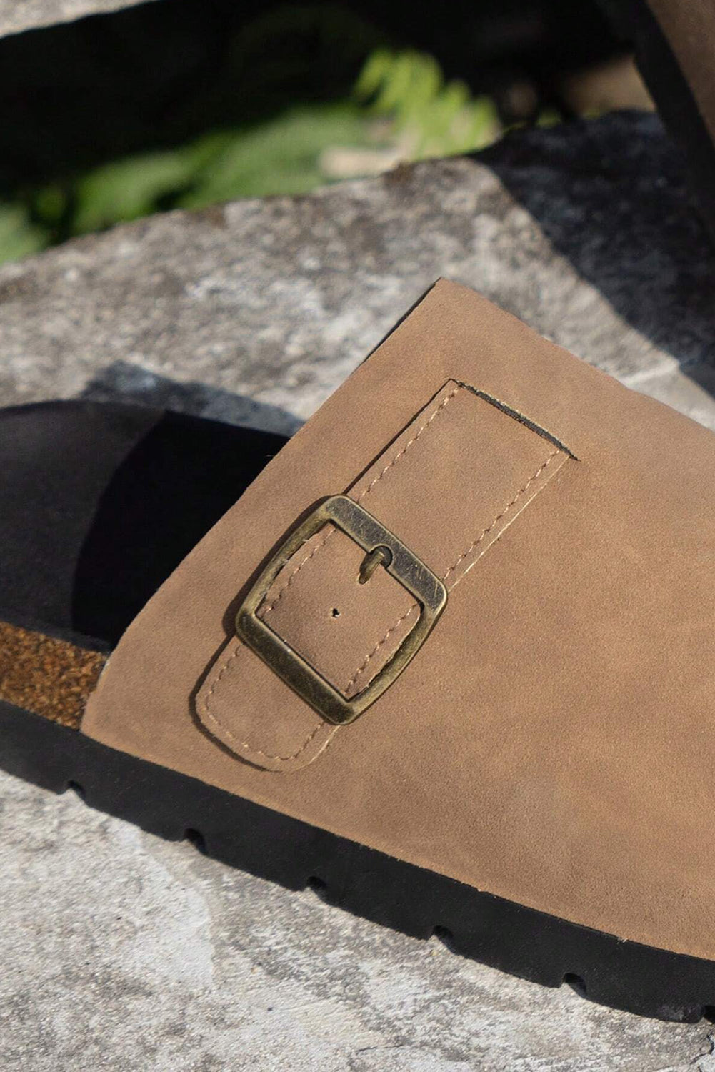 Light French Beige Suede Buckle Detail Slippers-Shoes & Bags/Slippers-[Adult]-[Female]-2022 Online Blue Zone Planet