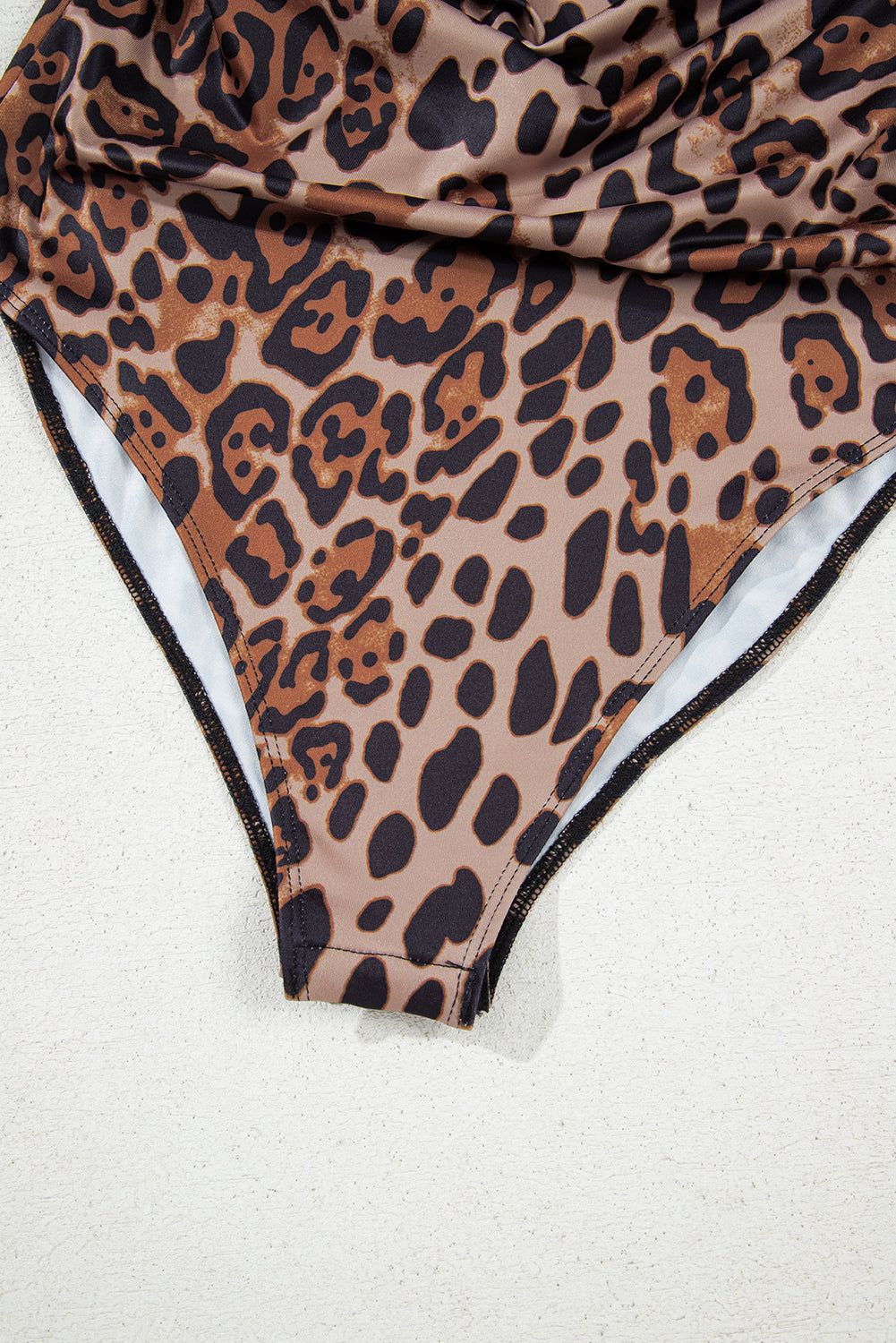 Brown Spaghetti Straps Ruched Leopard Bodysuit-Tops/Bodysuits-[Adult]-[Female]-2022 Online Blue Zone Planet
