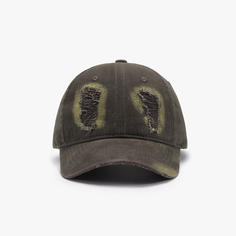 Distressed Cotton Baseball Cap-TOPS / DRESSES-[Adult]-[Female]-Army Green-One Size-2022 Online Blue Zone Planet