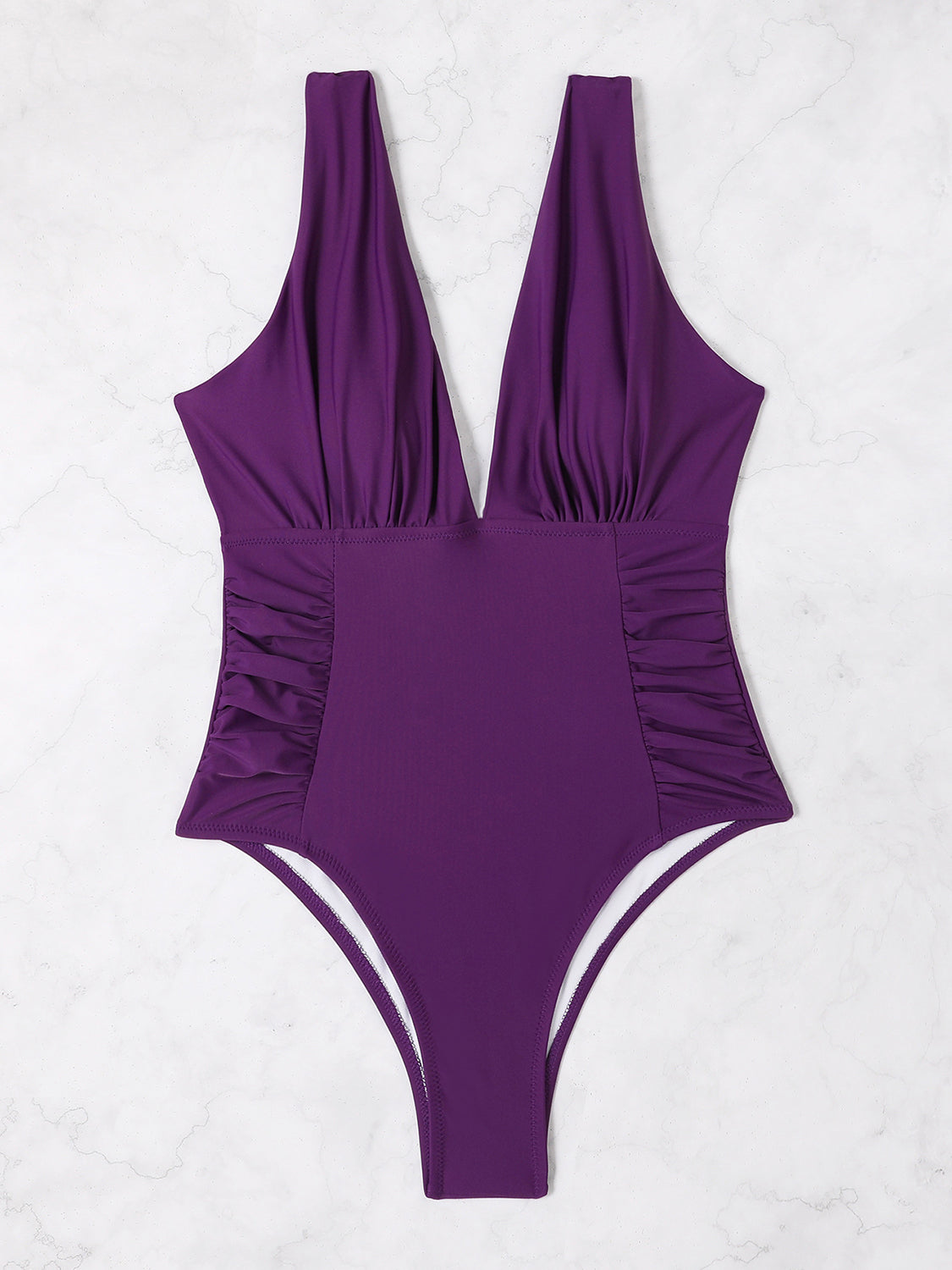 Plunge Wide Strap One-Piece Swimwear-TOPS / DRESSES-[Adult]-[Female]-2022 Online Blue Zone Planet