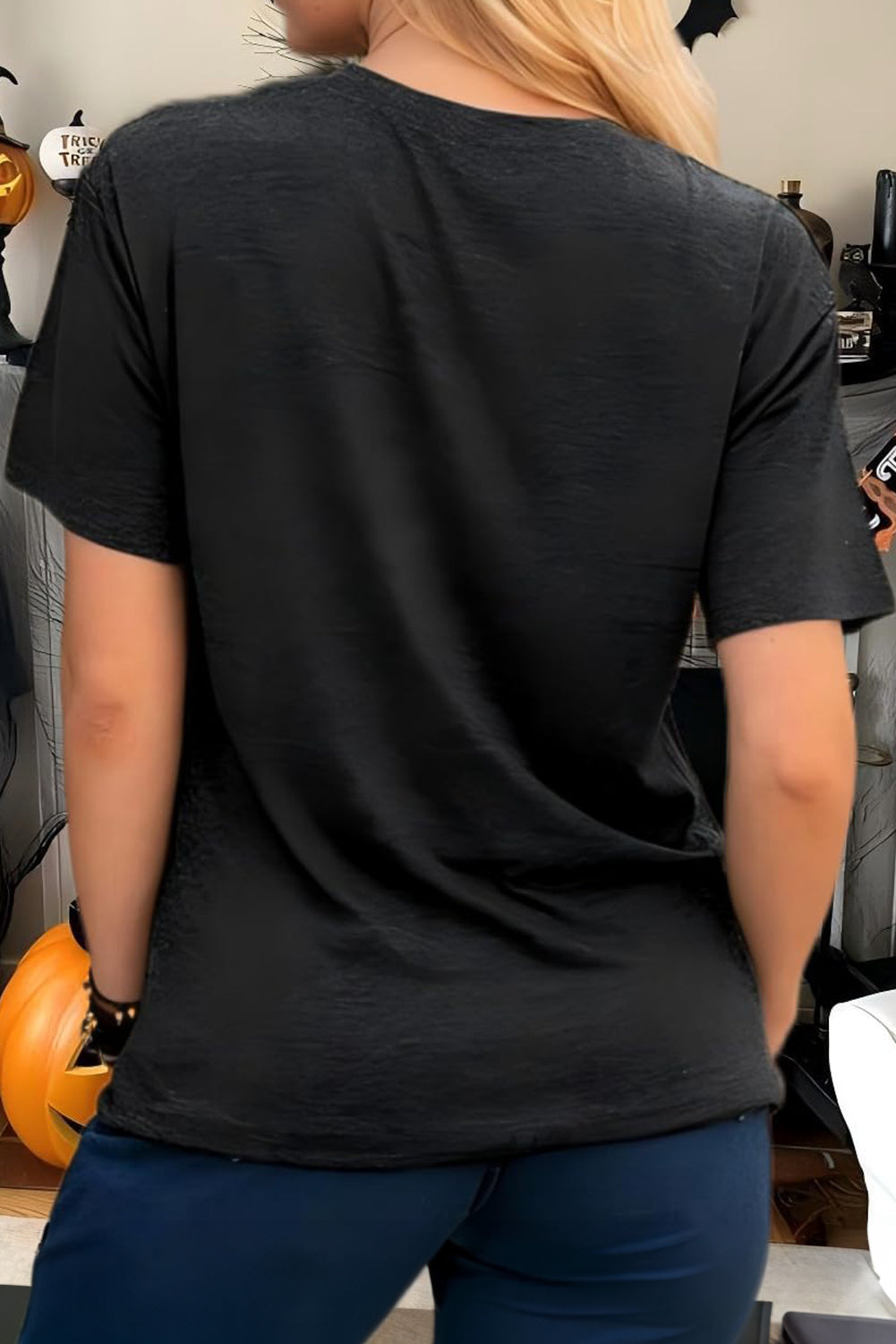 Black Gobble Leopard Letter Print Turkey Bow Graphic T Shirt-Graphic/Graphic Tees-[Adult]-[Female]-2022 Online Blue Zone Planet